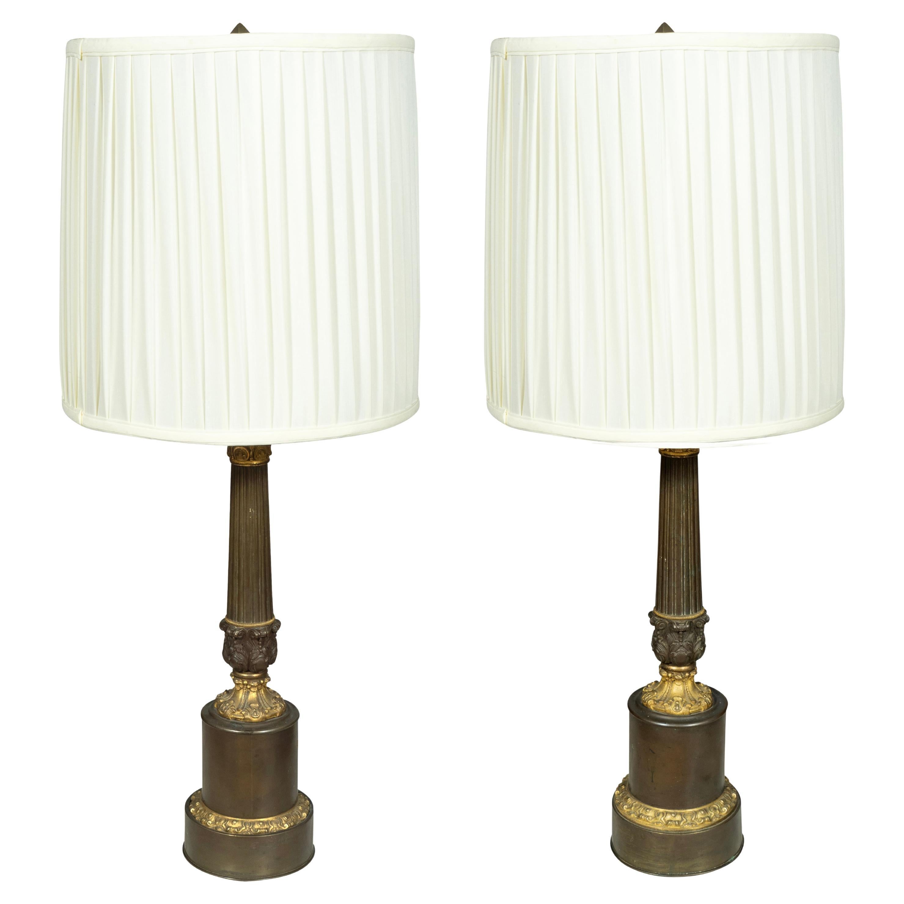 Pair Of Louis Philippe Bronze Table Lamps