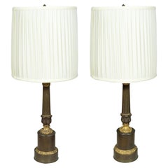 Antique Pair Of Louis Philippe Bronze Table Lamps