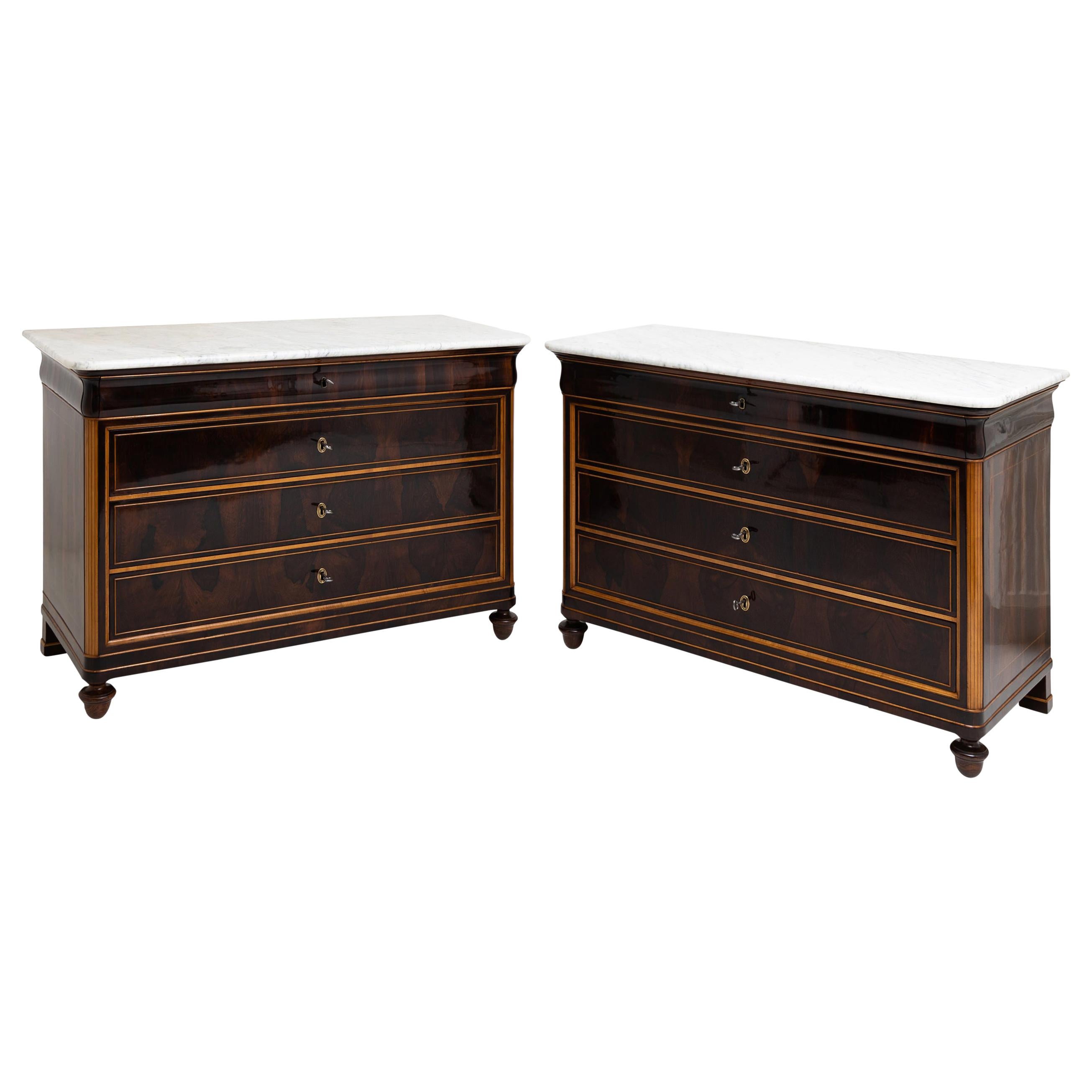 Pair of Louis Philippe Chests of Drawers, Mid-19th Century