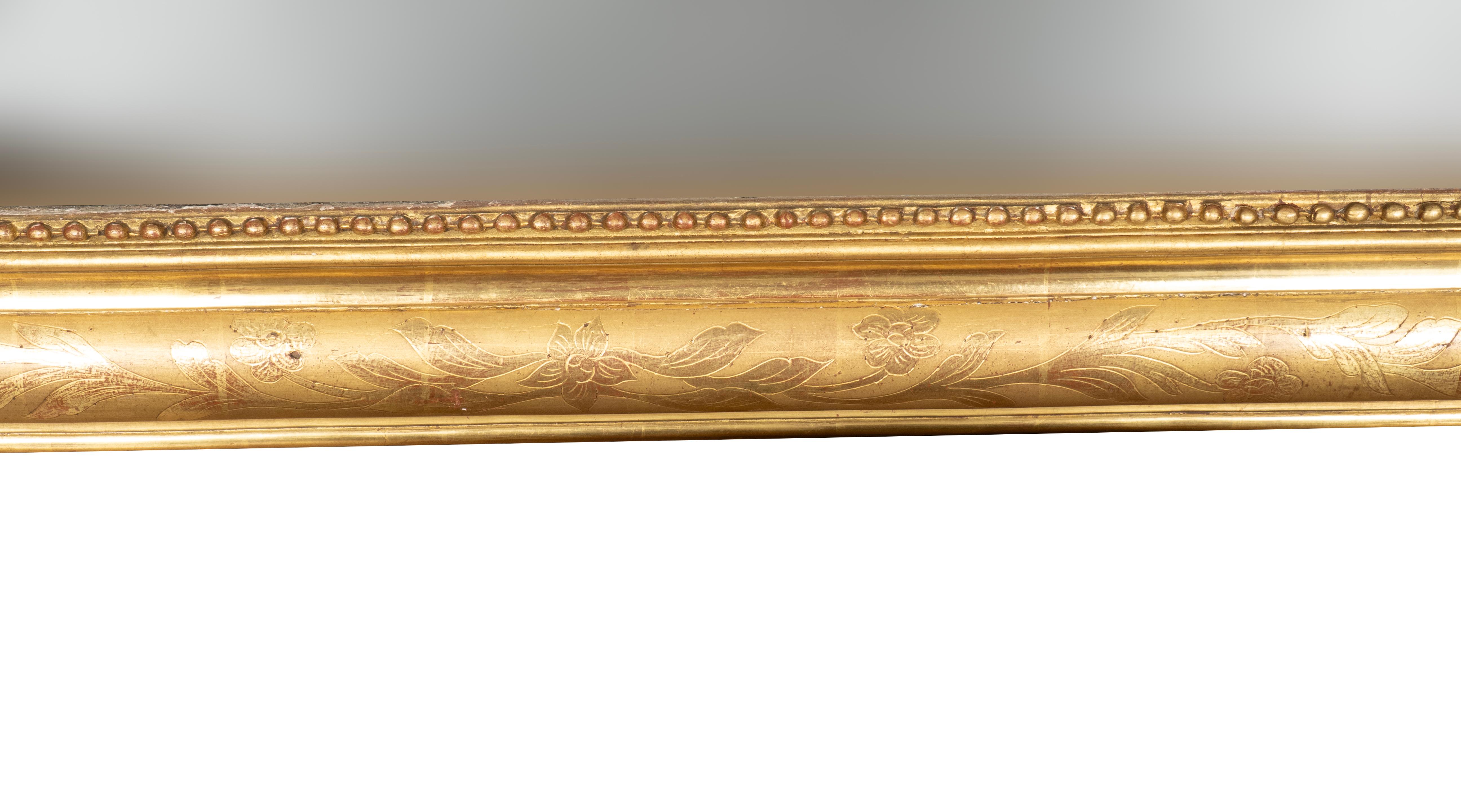 Coppia di specchi in legno dorato Louis Philippe in vendita 6