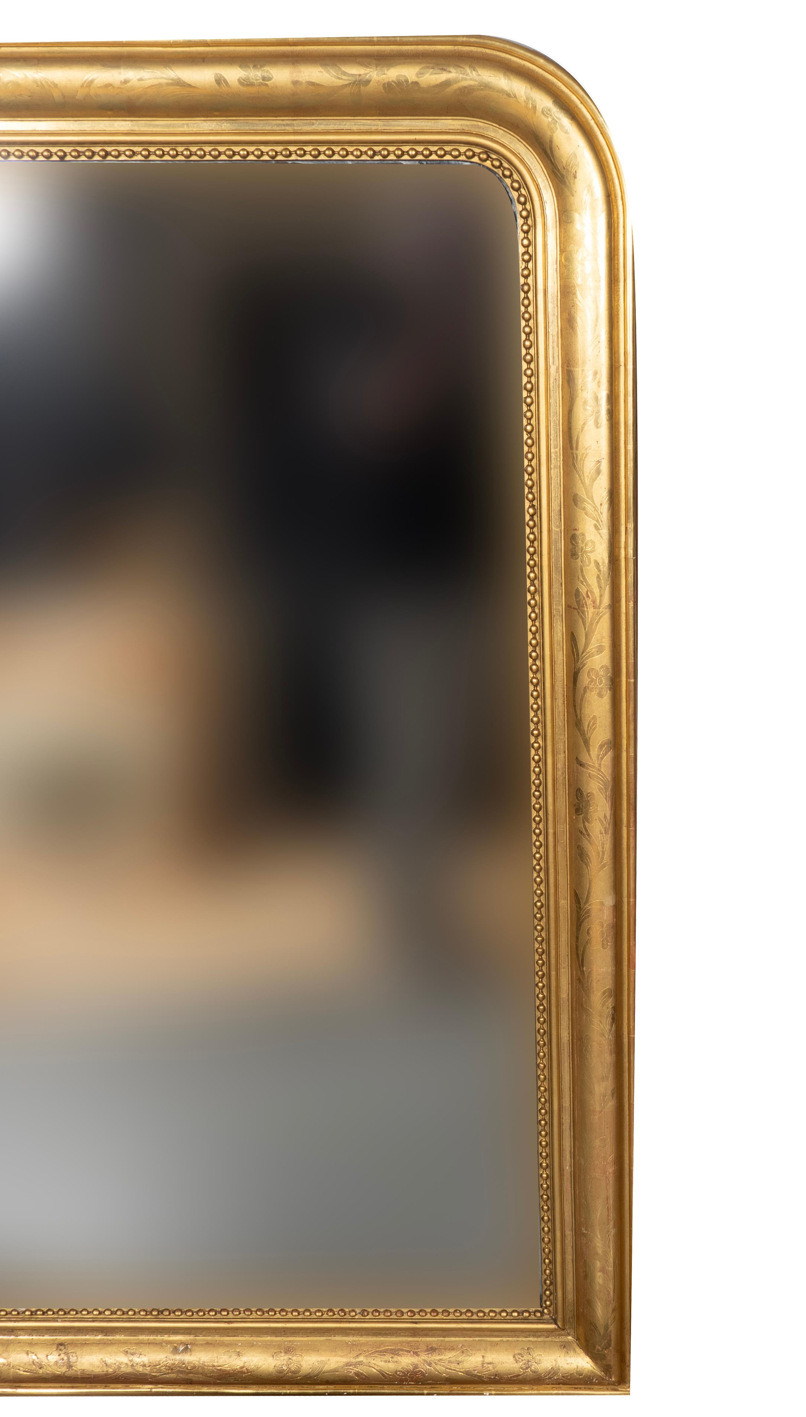 Specchio Coppia di specchi in legno dorato Louis Philippe in vendita