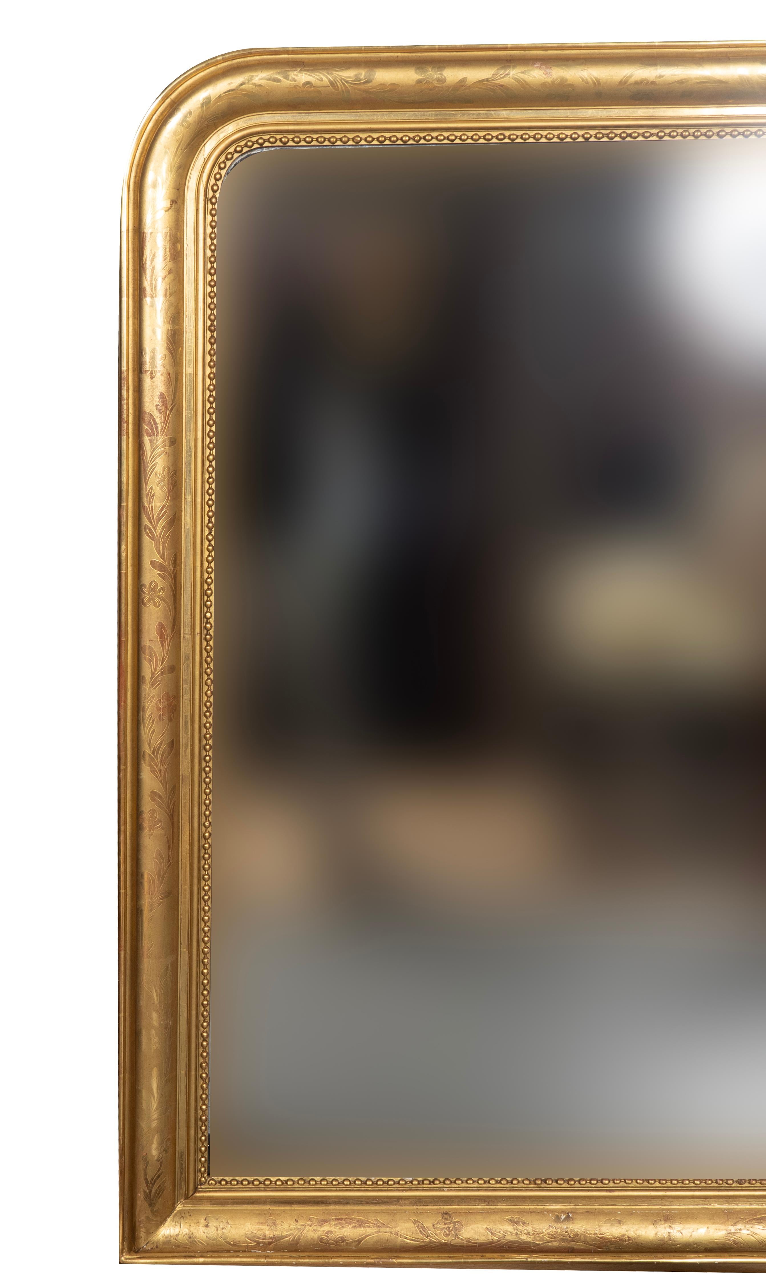 Coppia di specchi in legno dorato Louis Philippe in vendita 1