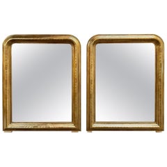 Paire de miroirs Louis Philippe avec motif en forme de X
