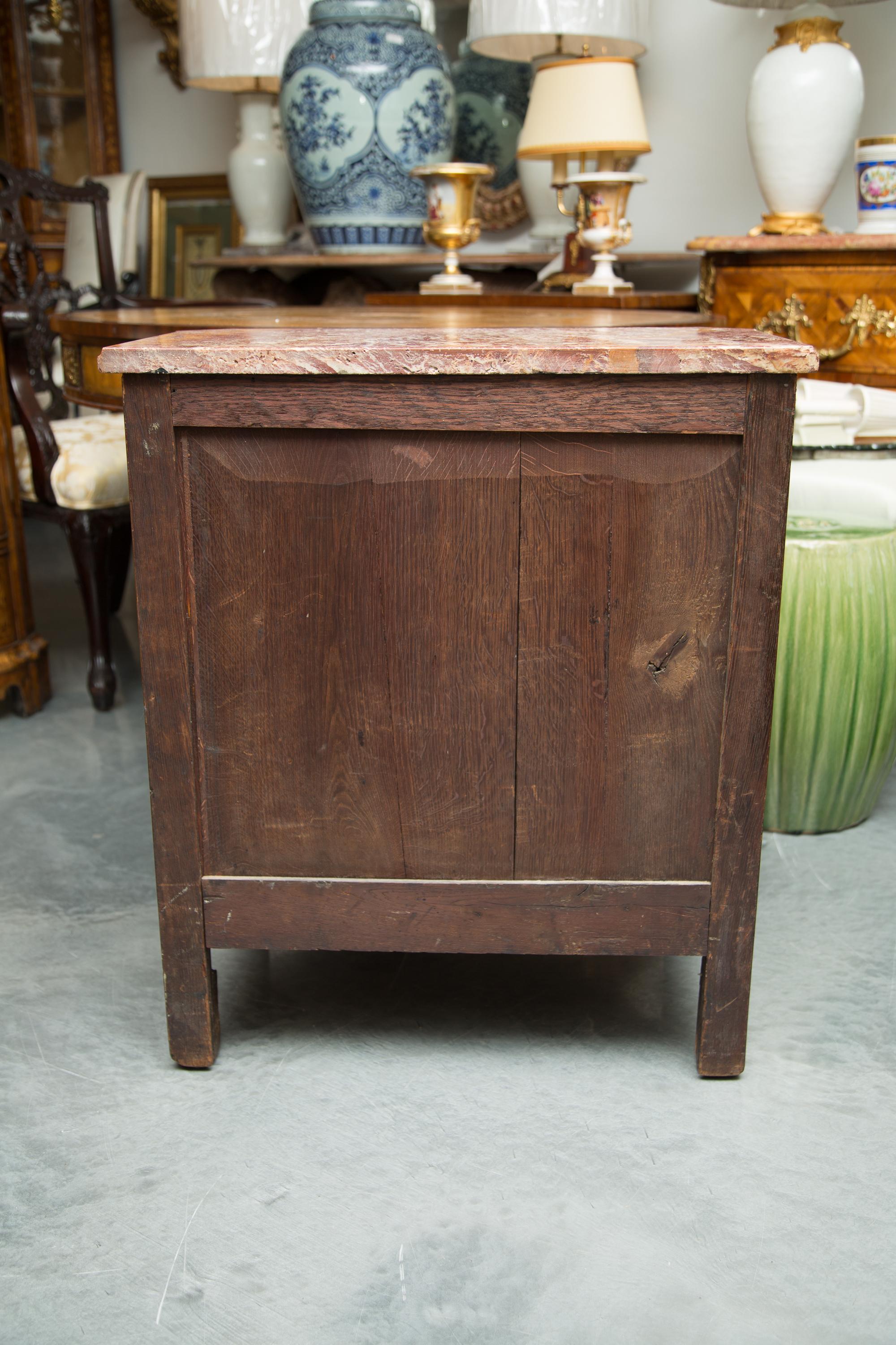 French Pair of Louis Philippe Petite Commodes with Marble Tops