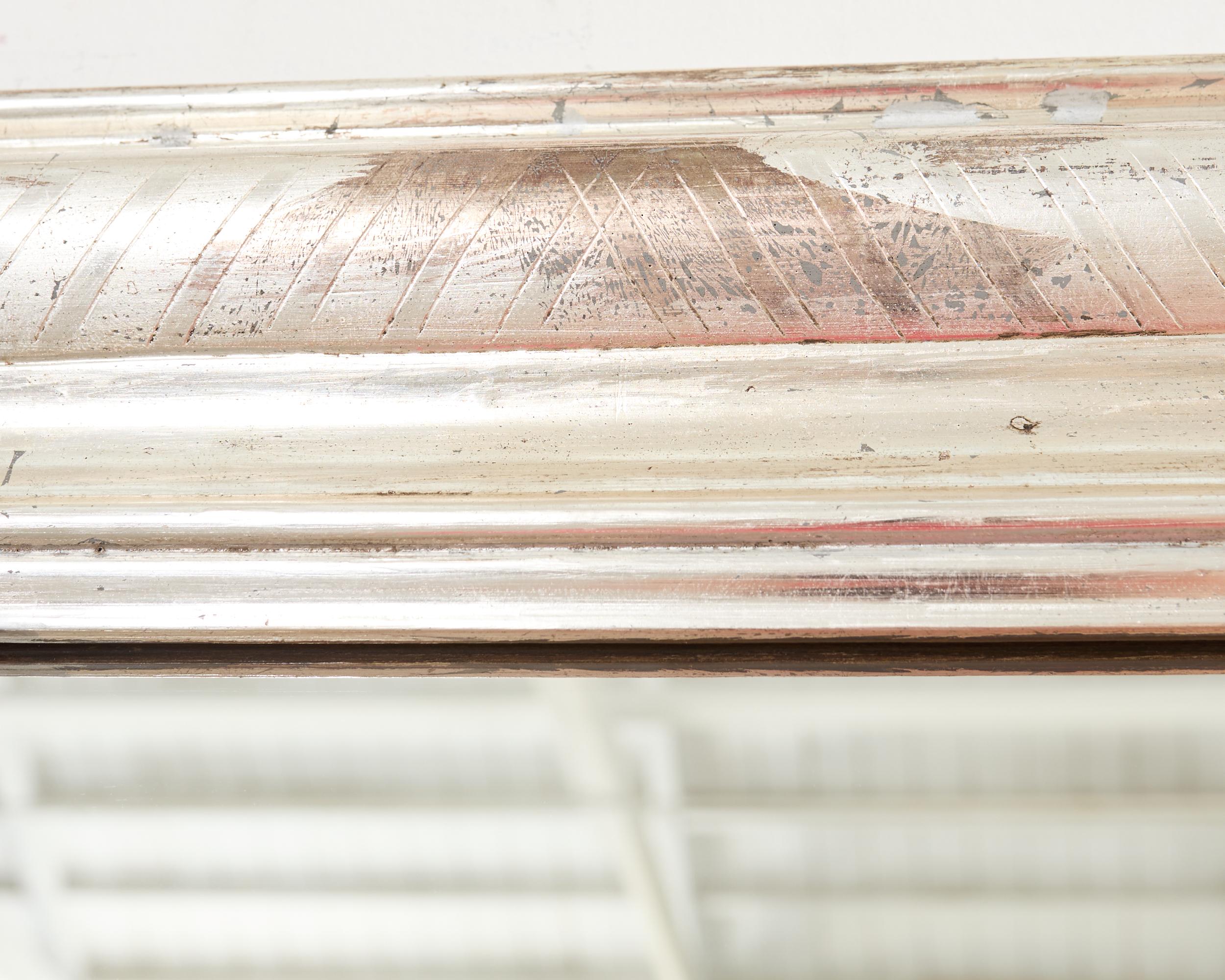 Paire de miroirs dorés à la feuille d'argent Louis Philippe 6 pieds en vente 4