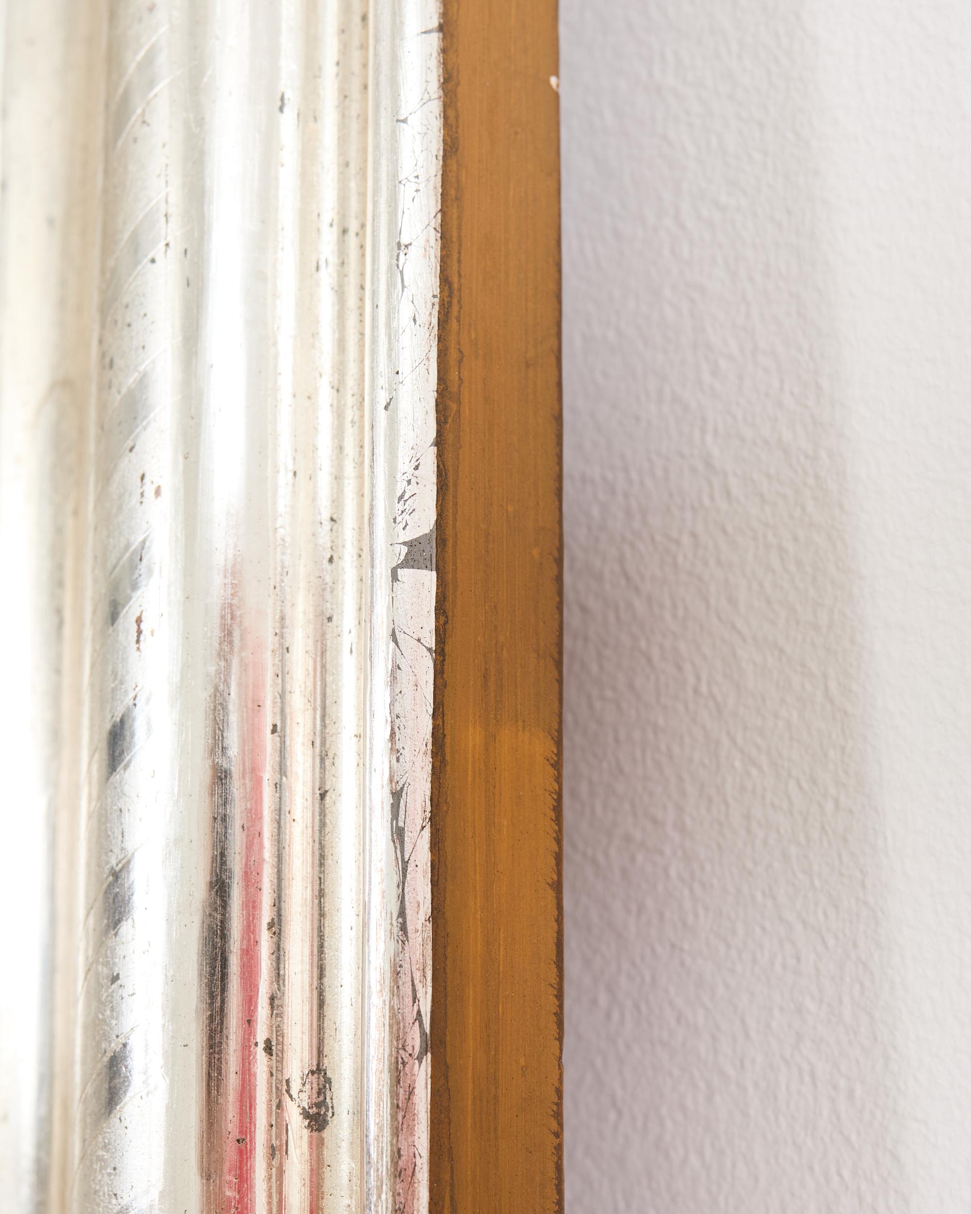 Paire de miroirs dorés à la feuille d'argent Louis Philippe 6 pieds en vente 6