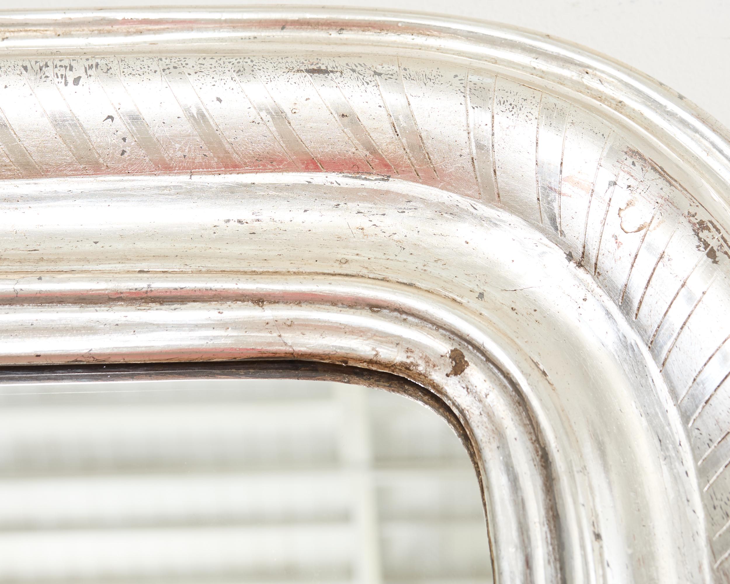 Paire de miroirs dorés à la feuille d'argent Louis Philippe 6 pieds en vente 1