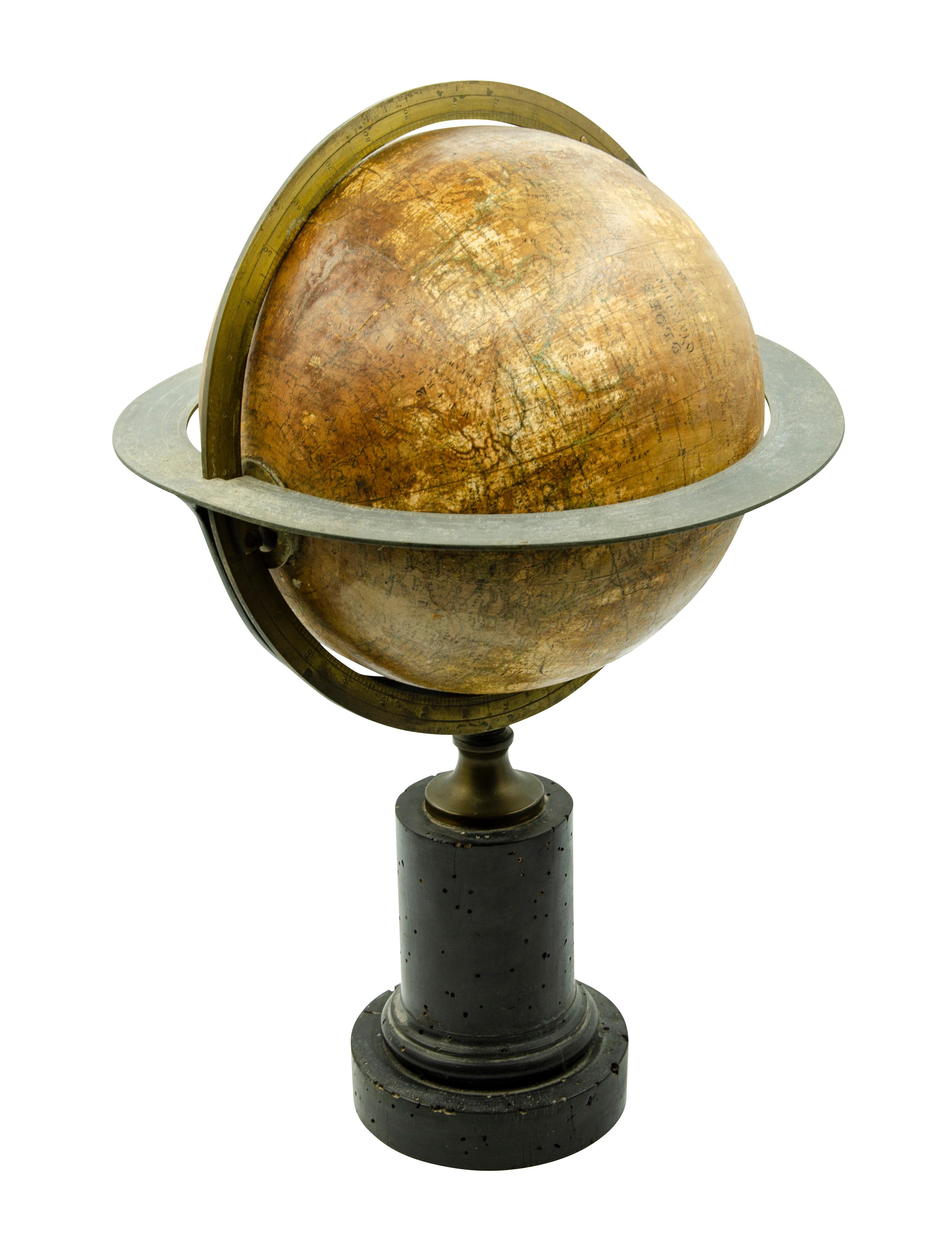 Pair of Louis Philippe Table Globes by Charles Dien, Paris 10