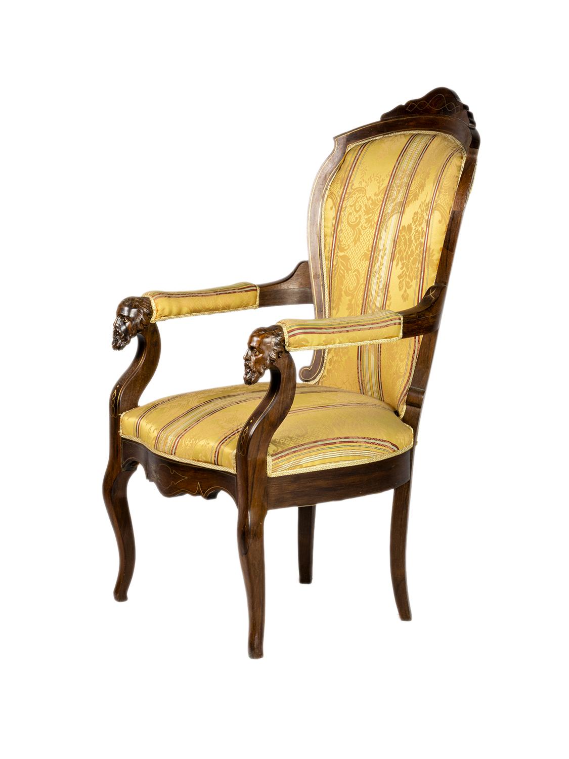 French Pair of Louis Philippe Voltaire Armchairs, 19th Century For Sale