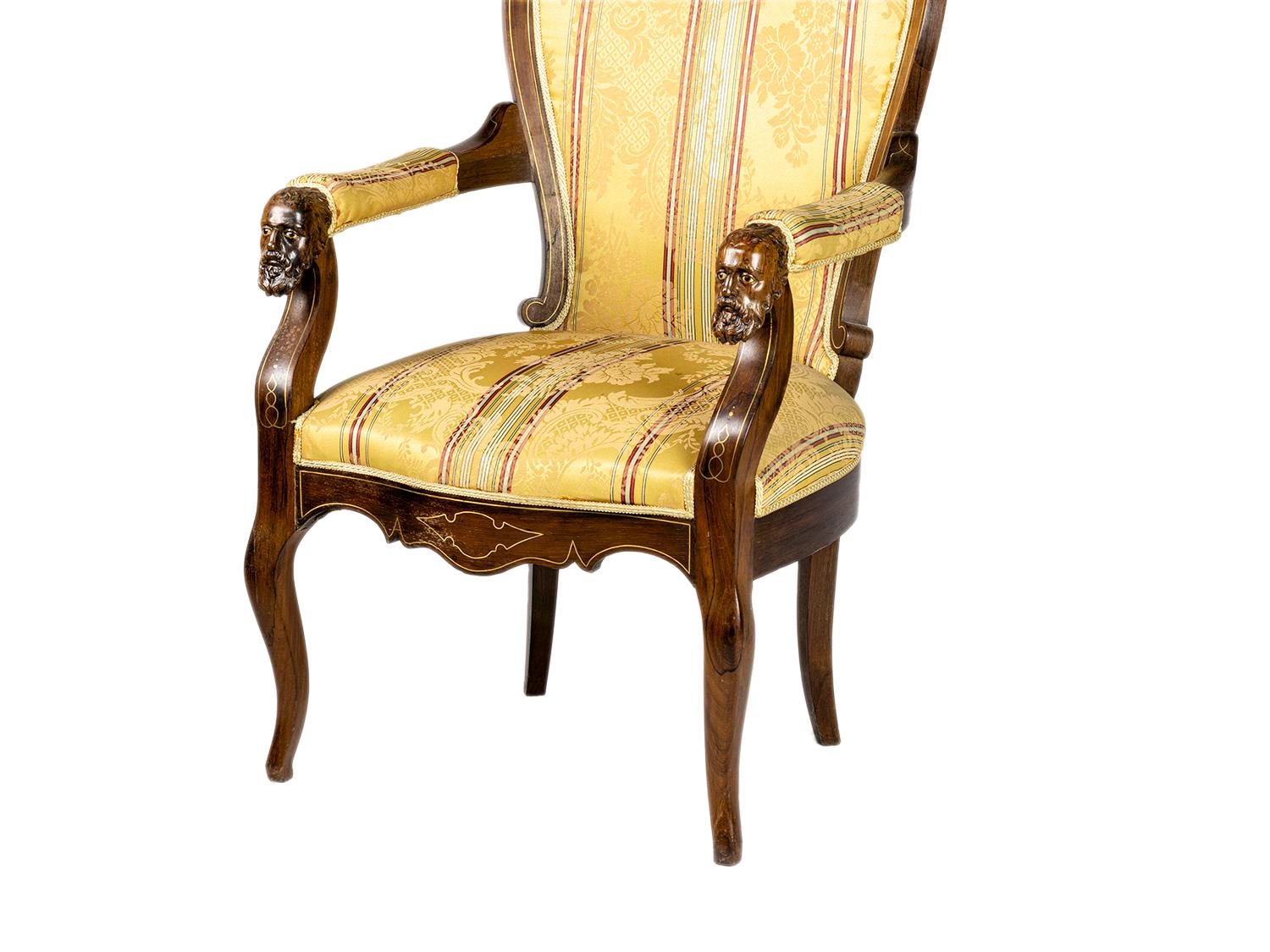 Pair of Louis Philippe Voltaire Armchairs, 19th Century In Good Condition For Sale In Lisbon, PT