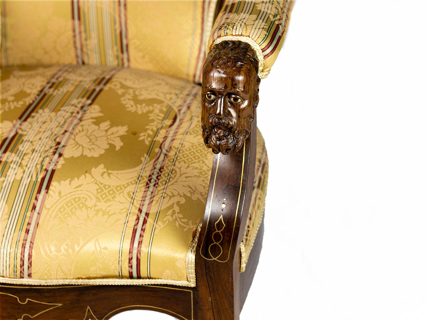 Pair of Louis Philippe Voltaire Armchairs, 19th Century For Sale 1