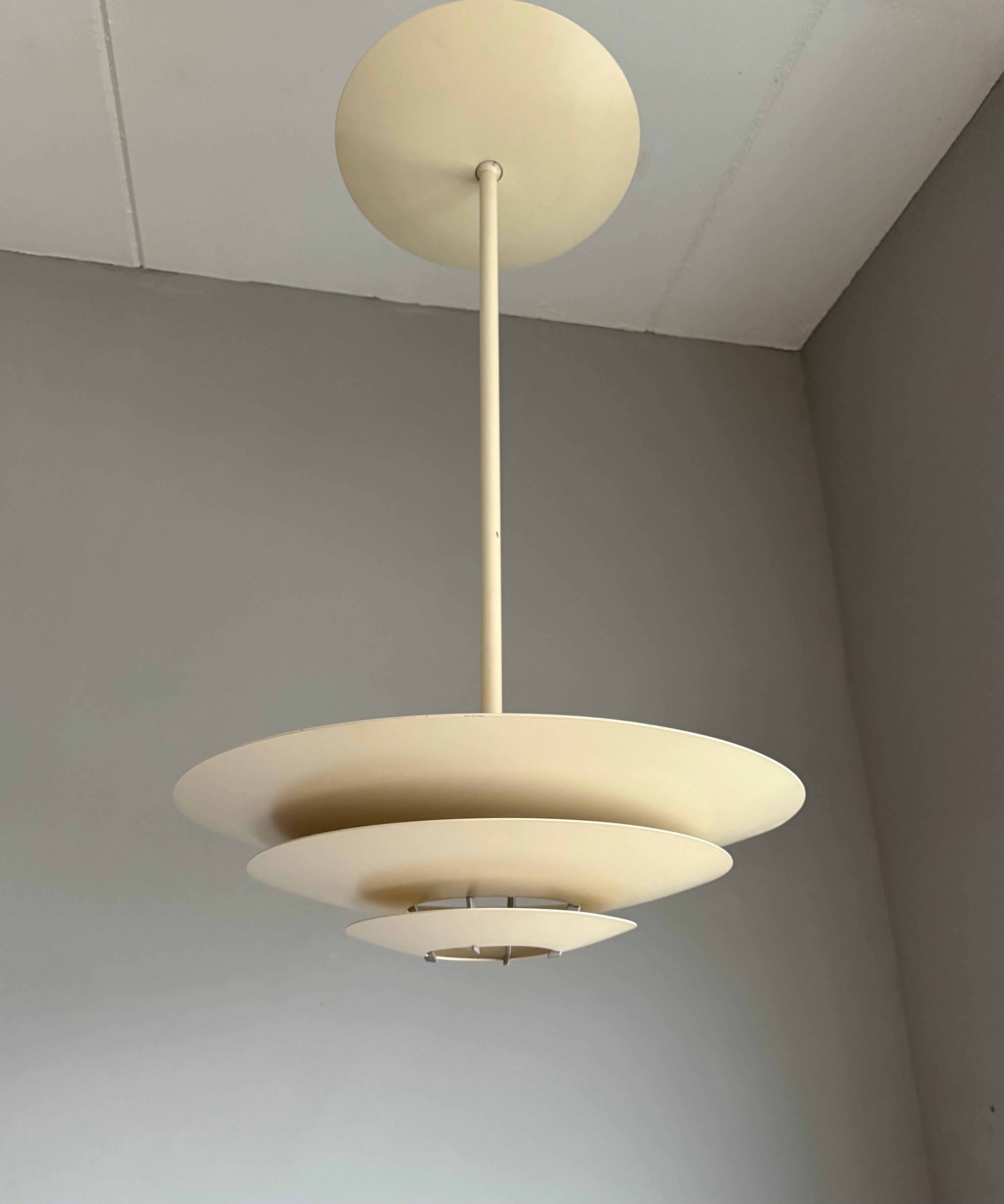 Pair of Louis Poulsen “Oslo” Pendant Lamps by Kurt Nørregaard, Denmark, 1980s For Sale 2