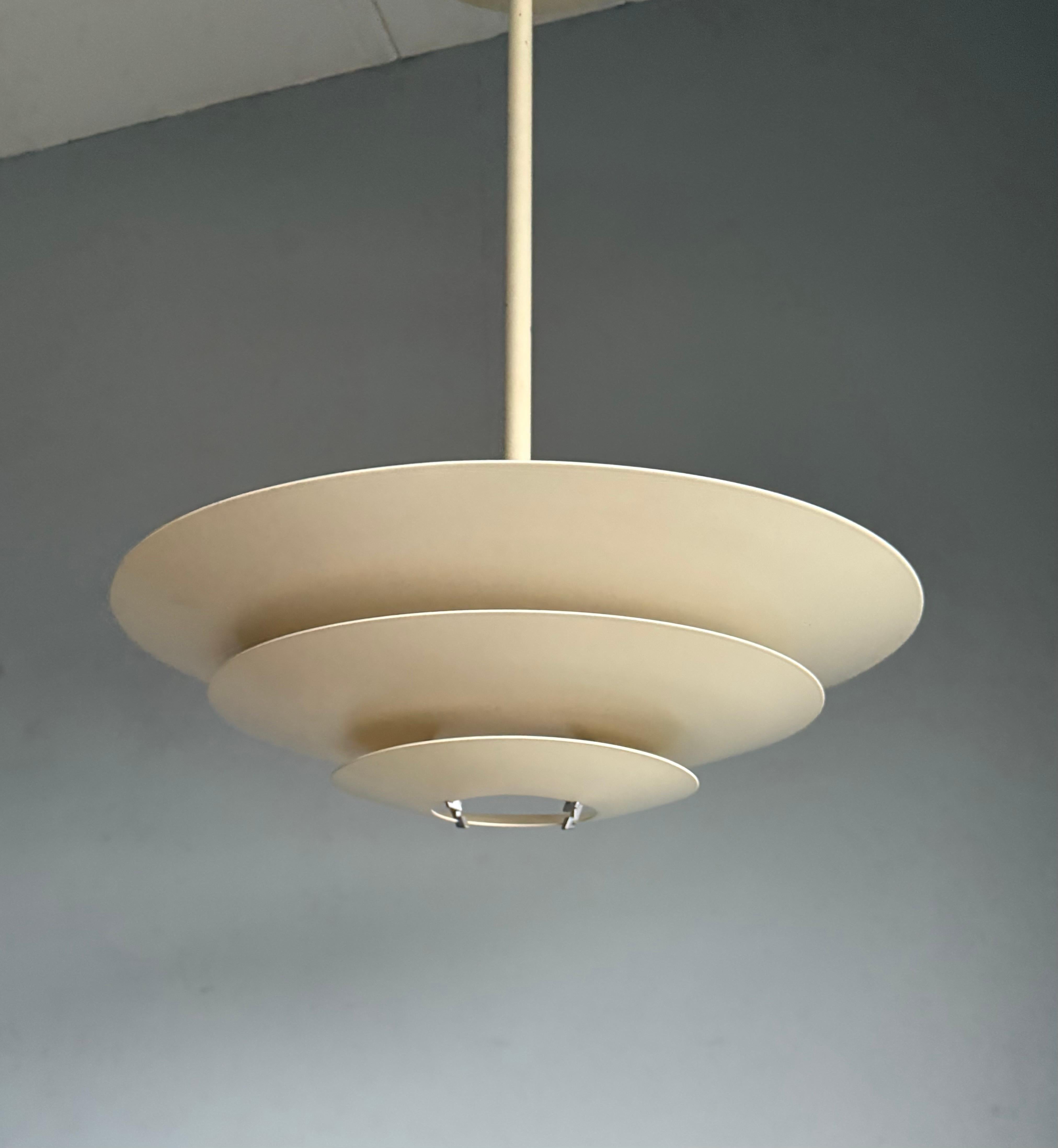 Pair of Louis Poulsen “Oslo” Pendant Lamps by Kurt Nørregaard, Denmark, 1980s For Sale 3