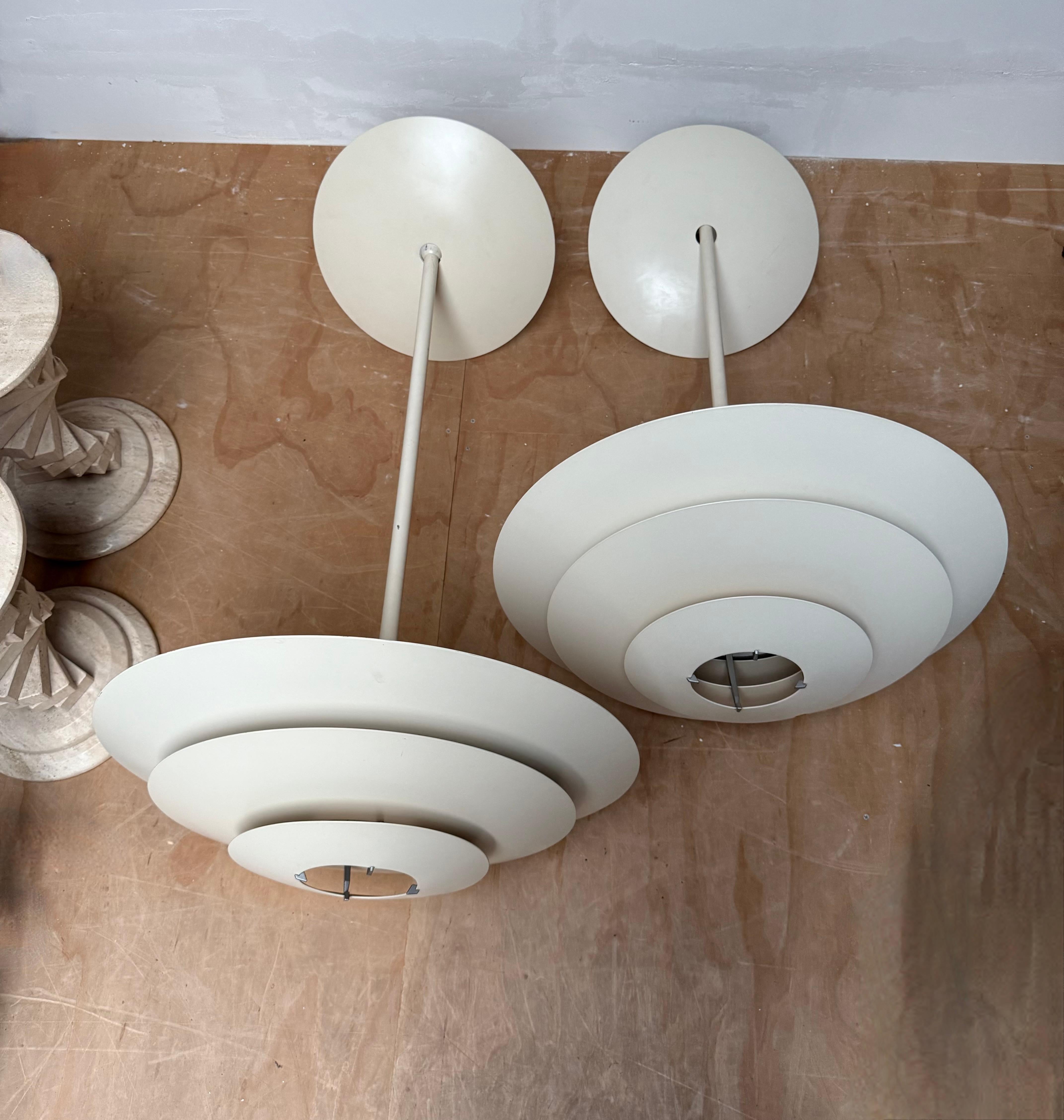 Pair of Louis Poulsen “Oslo” Pendant Lamps by Kurt Nørregaard, Denmark, 1980s For Sale 6