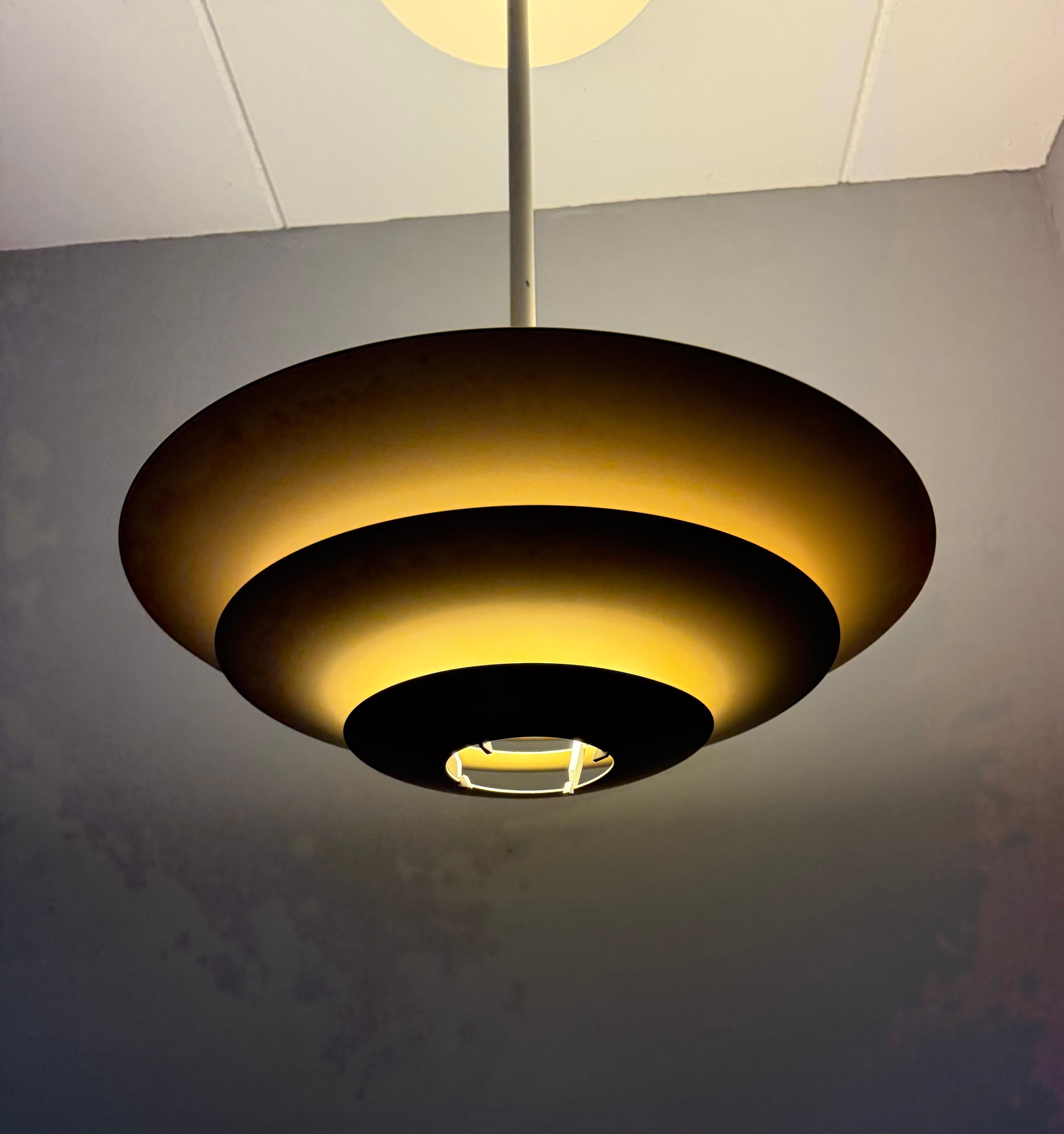 Pair of Louis Poulsen “Oslo” Pendant Lamps by Kurt Nørregaard, Denmark, 1980s For Sale 8