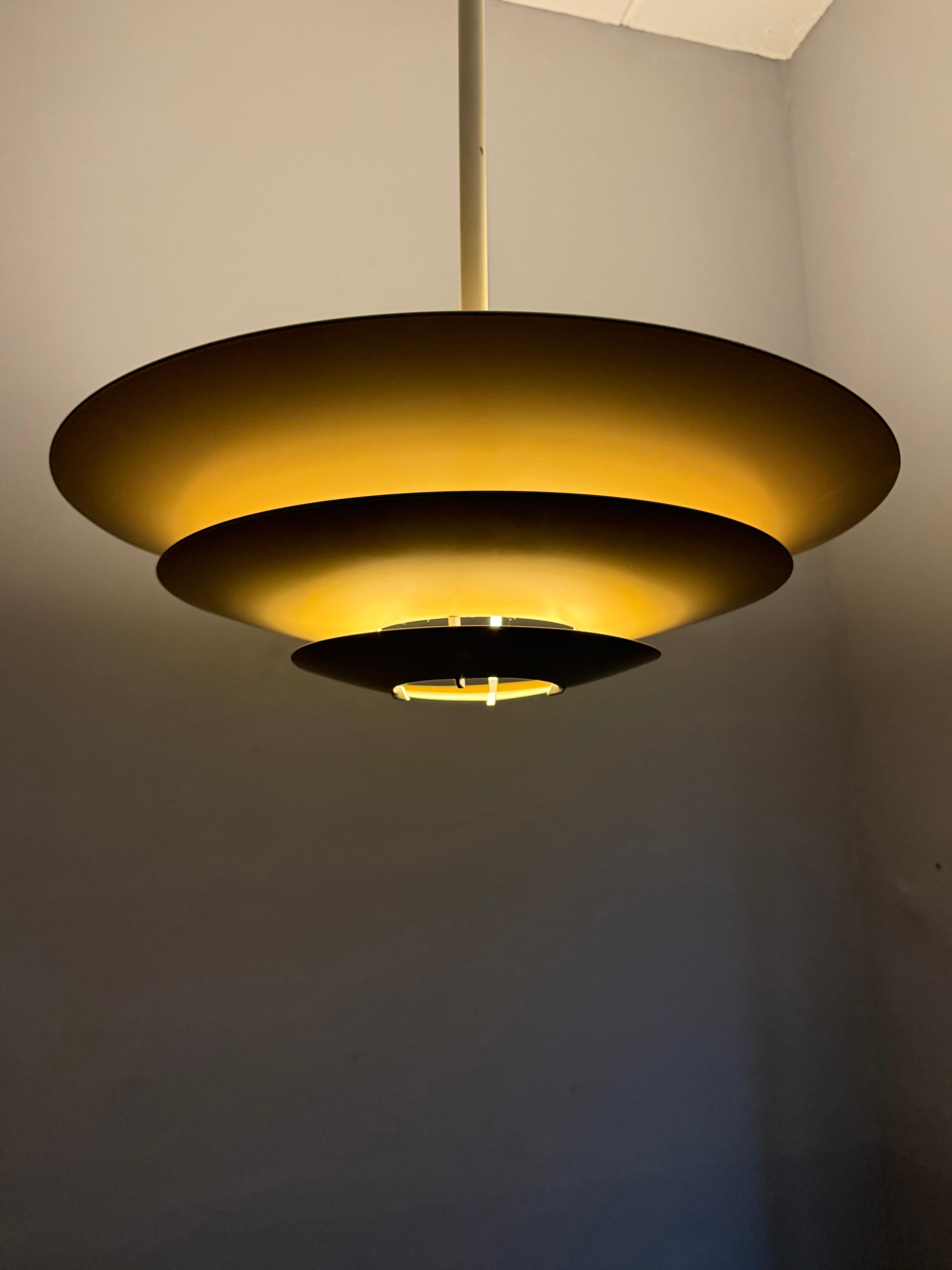 Pair of Louis Poulsen “Oslo” Pendant Lamps by Kurt Nørregaard, Denmark, 1980s For Sale 11