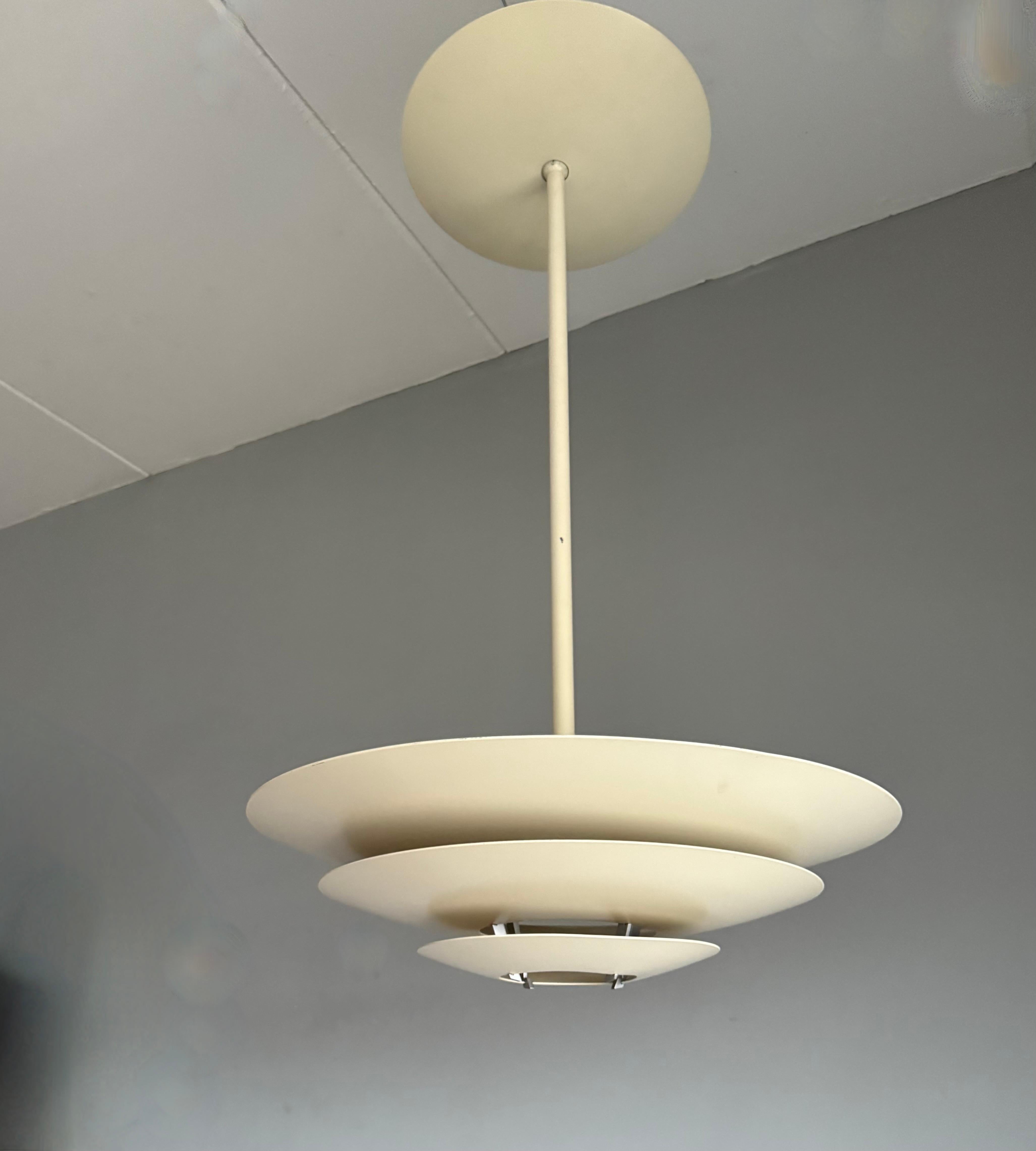 Danish Pair of Louis Poulsen “Oslo” Pendant Lamps by Kurt Nørregaard, Denmark, 1980s For Sale