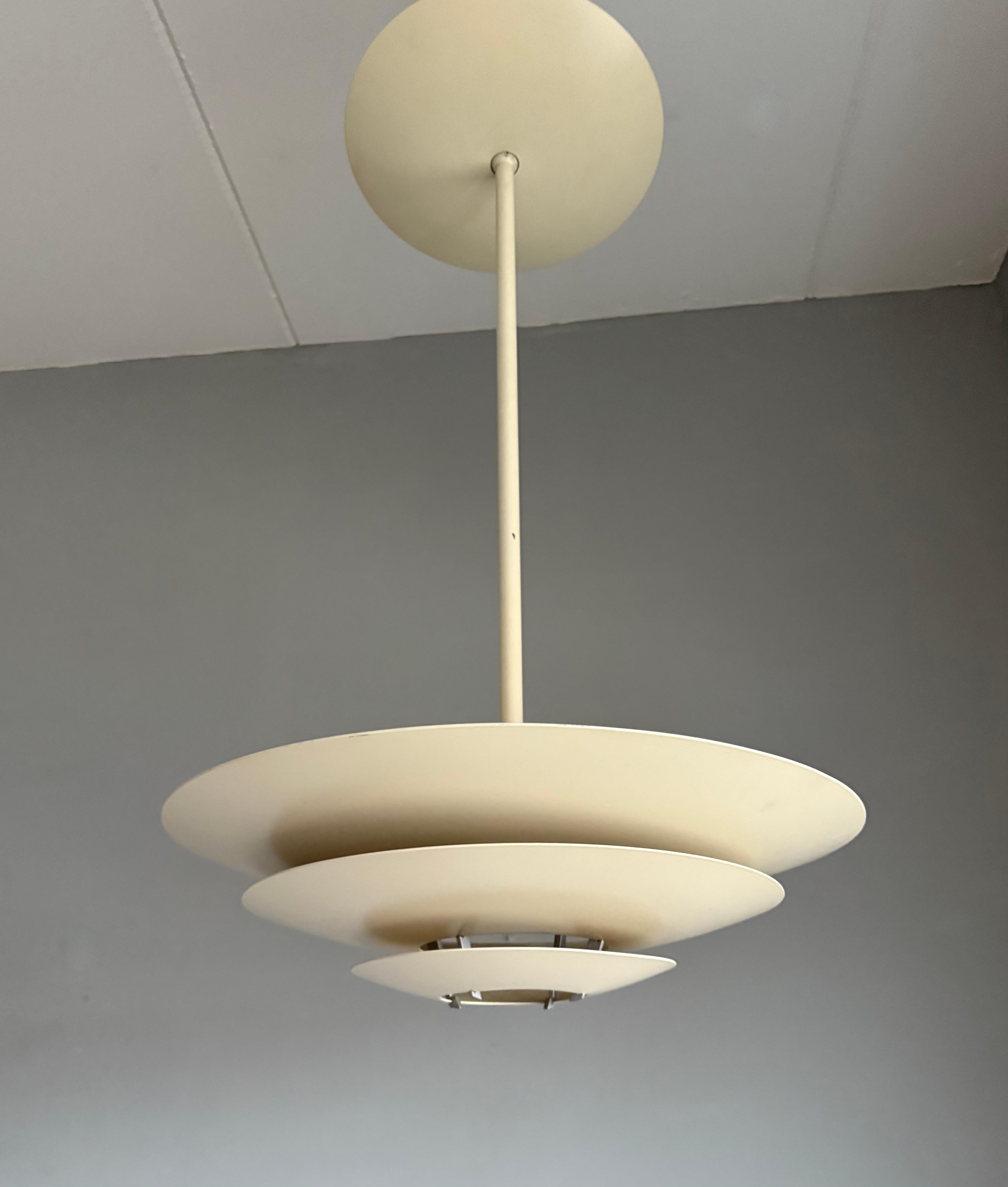 Hand-Crafted Pair of Louis Poulsen “Oslo” Pendant Lamps by Kurt Nørregaard, Denmark, 1980s For Sale