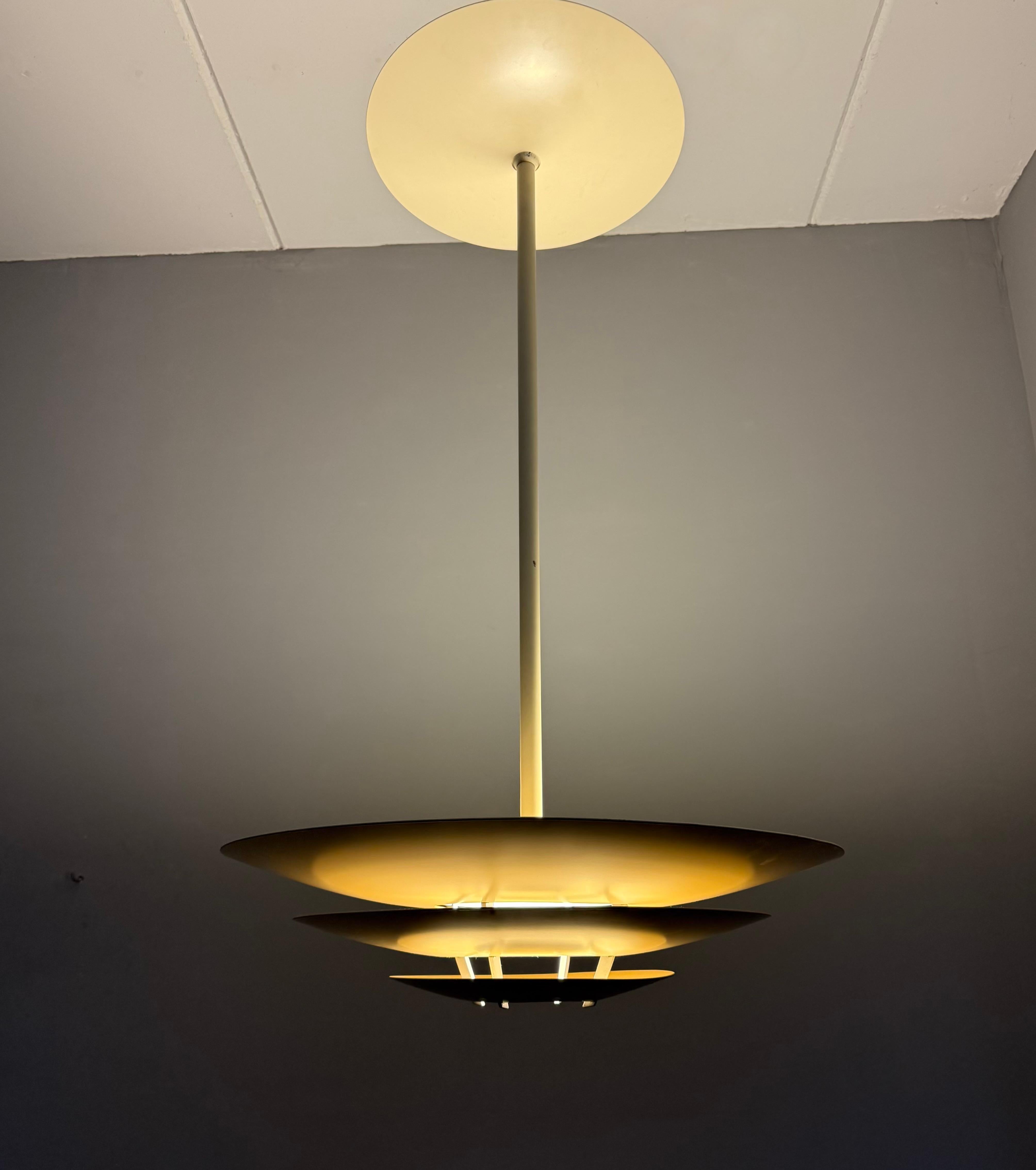 Pair of Louis Poulsen “Oslo” Pendant Lamps by Kurt Nørregaard, Denmark, 1980s In Good Condition For Sale In Lisse, NL