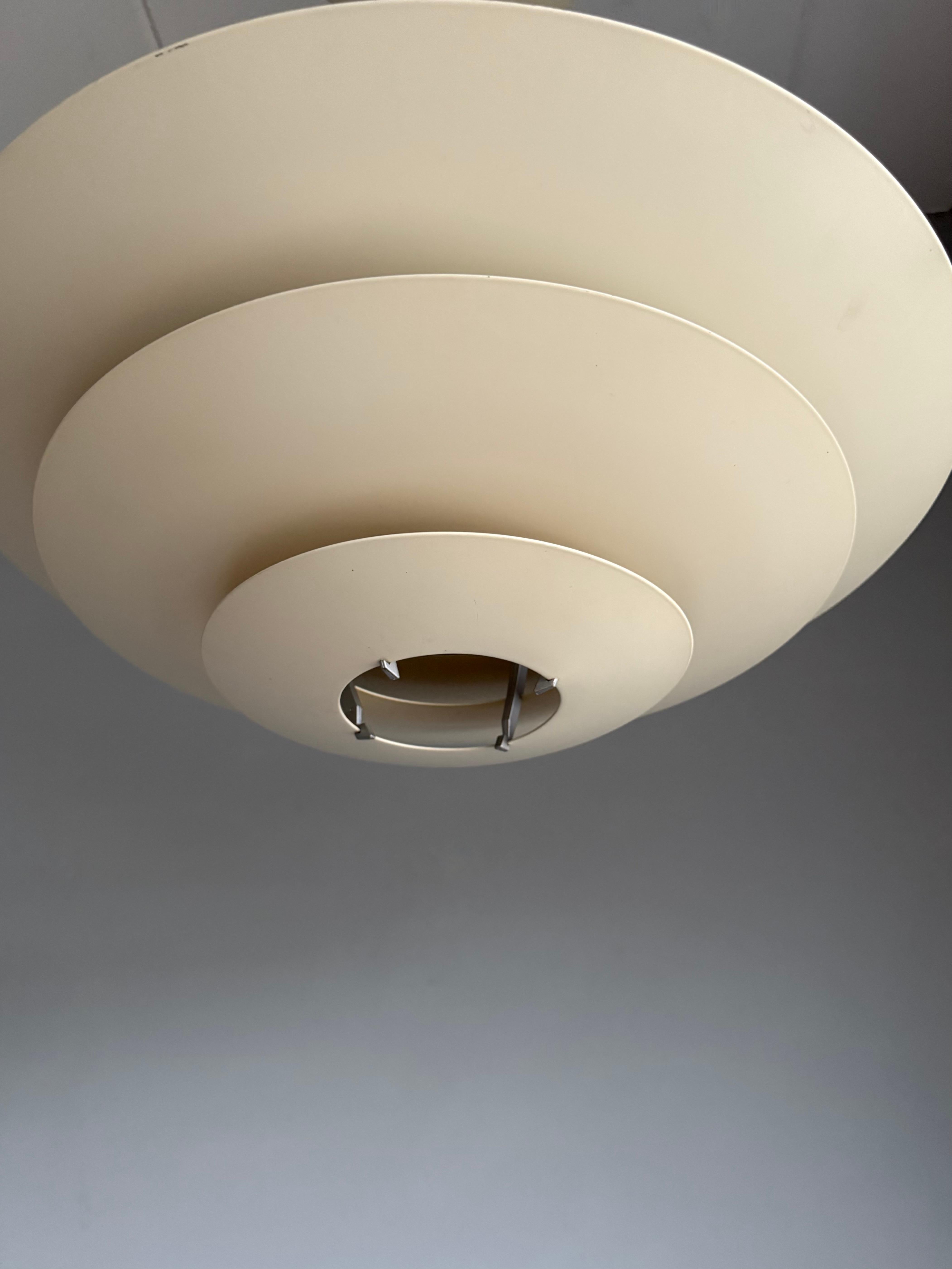 Pair of Louis Poulsen “Oslo” Pendant Lamps by Kurt Nørregaard, Denmark, 1980s For Sale 1