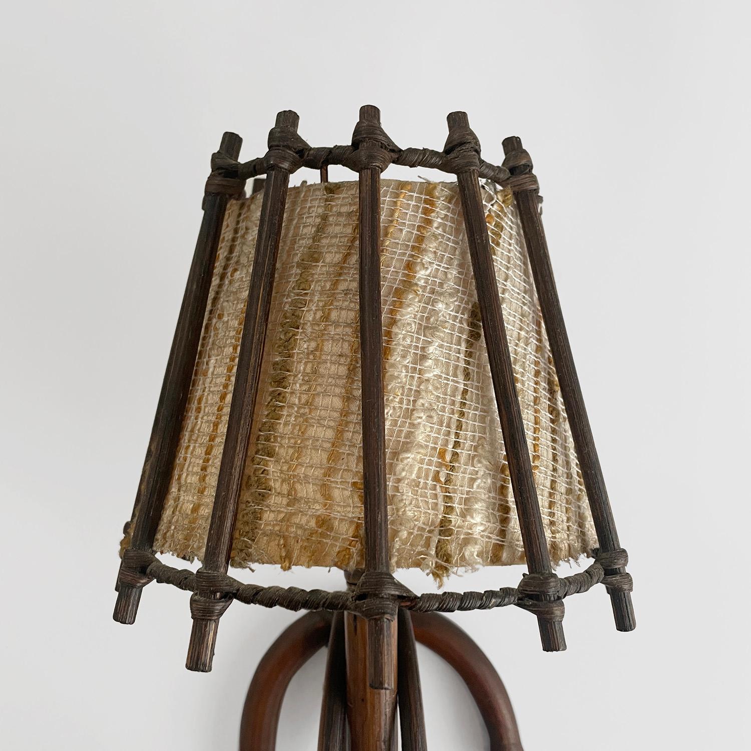 Pair of Louis Sognot French Bamboo & Rattan Sconces  For Sale 8