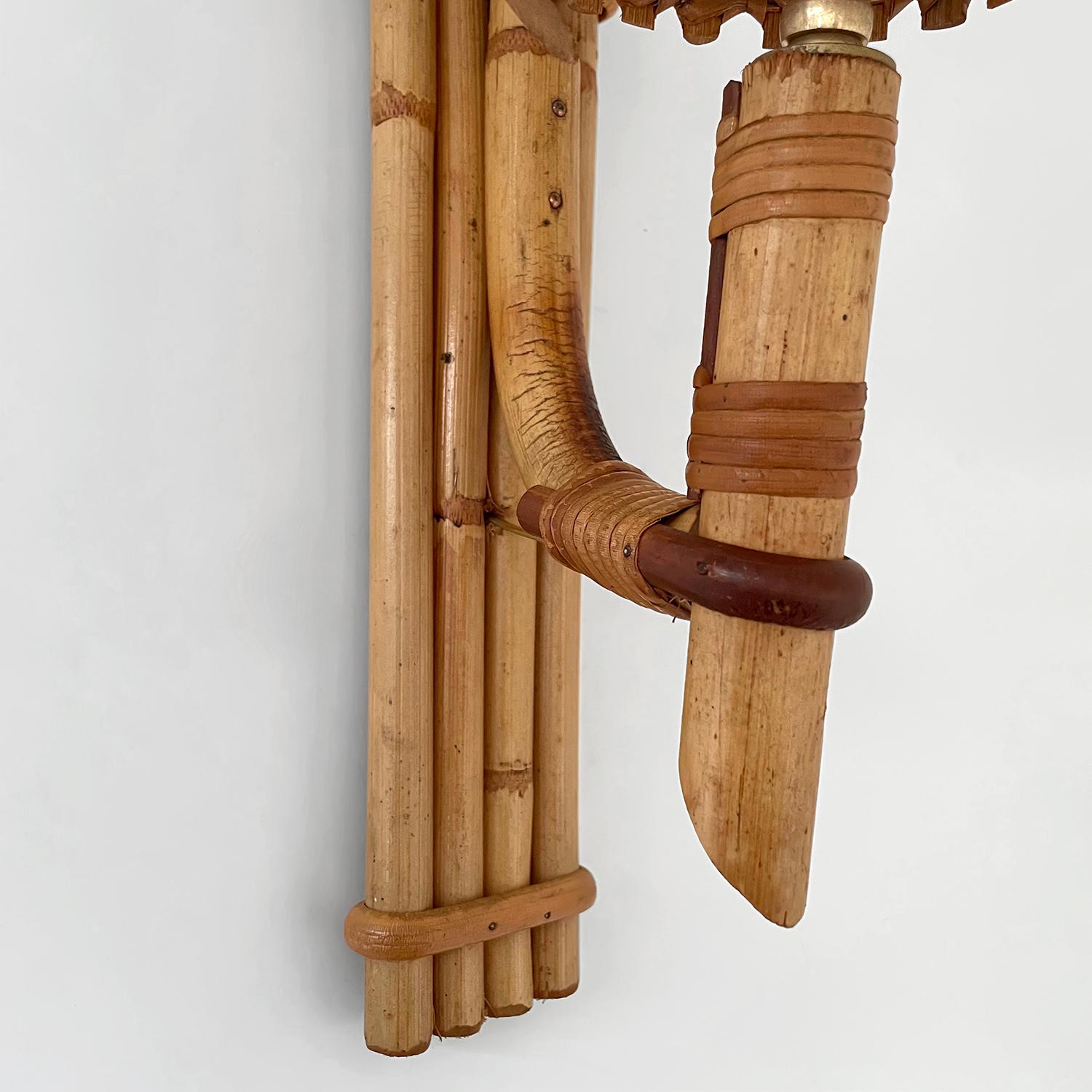 Pair of Louis Sognot French Bamboo Torchiere Sconces  For Sale 14