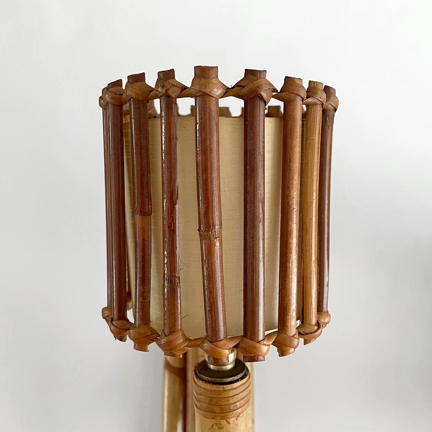 Pair of Louis Sognot French Bamboo Torchiere Sconces  For Sale 4