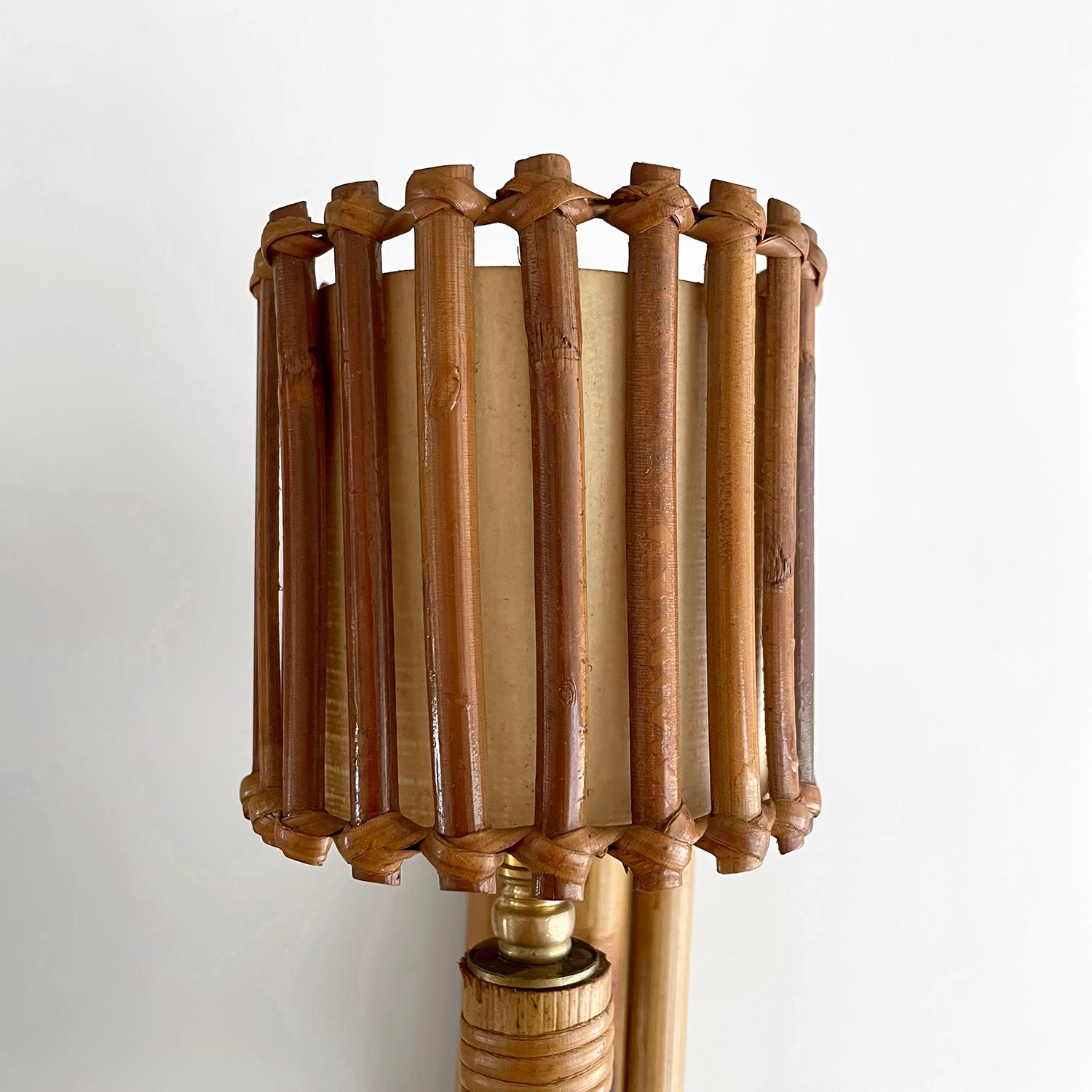 Pair of Louis Sognot French Bamboo Torchiere Sconces  For Sale 5