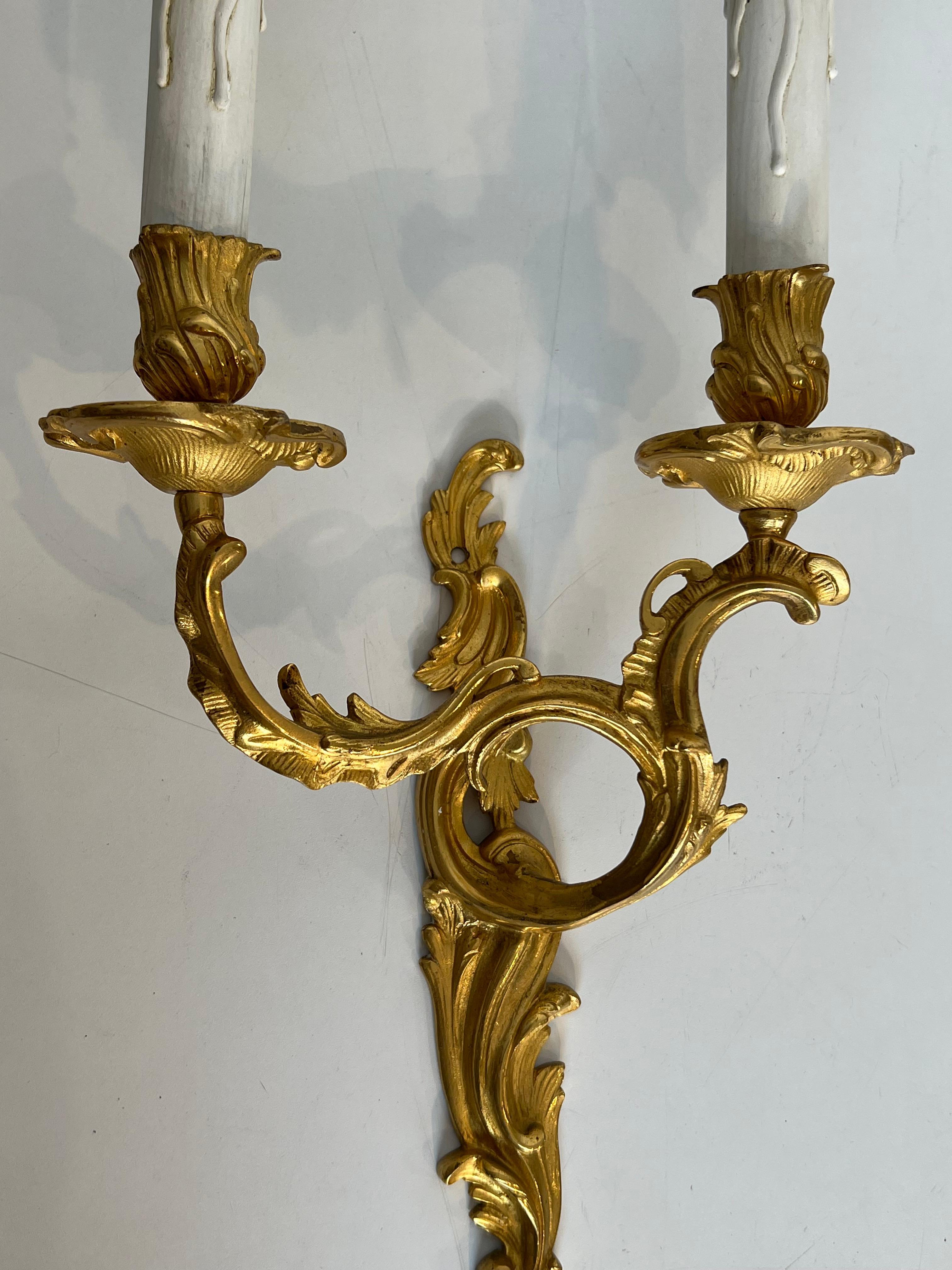 Neoclassico Coppia di sconsigliere in bronzo dorato in stile Luigi XV in vendita