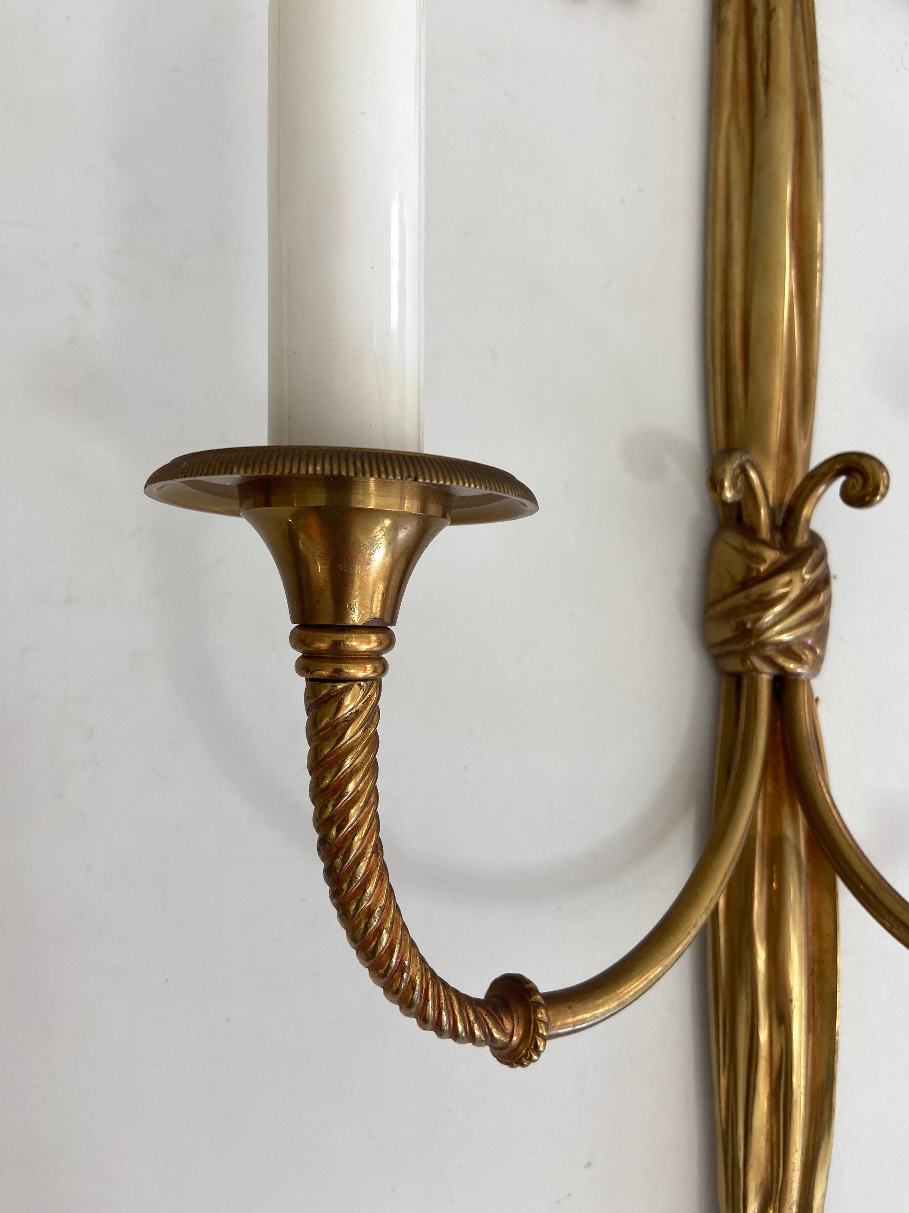 Pair of Louis the 16th Bronze Wall Lights For Sale 2