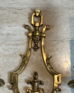 Pair of Louis the 16th Style Bronze Wall Lights by Lucien Gau, circa 1900