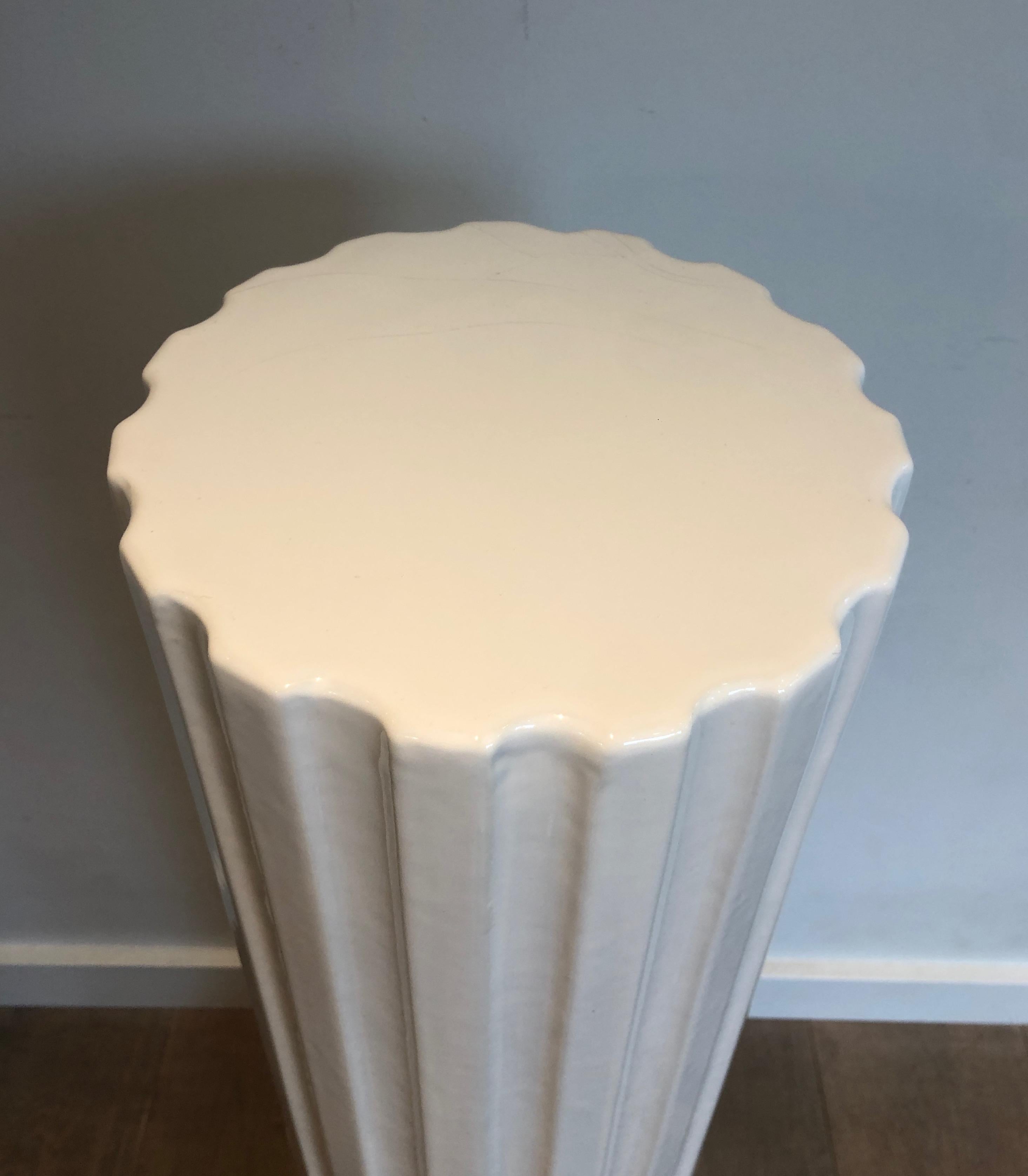 Pair of Louis the 16th Style White Ceramic Columns 4