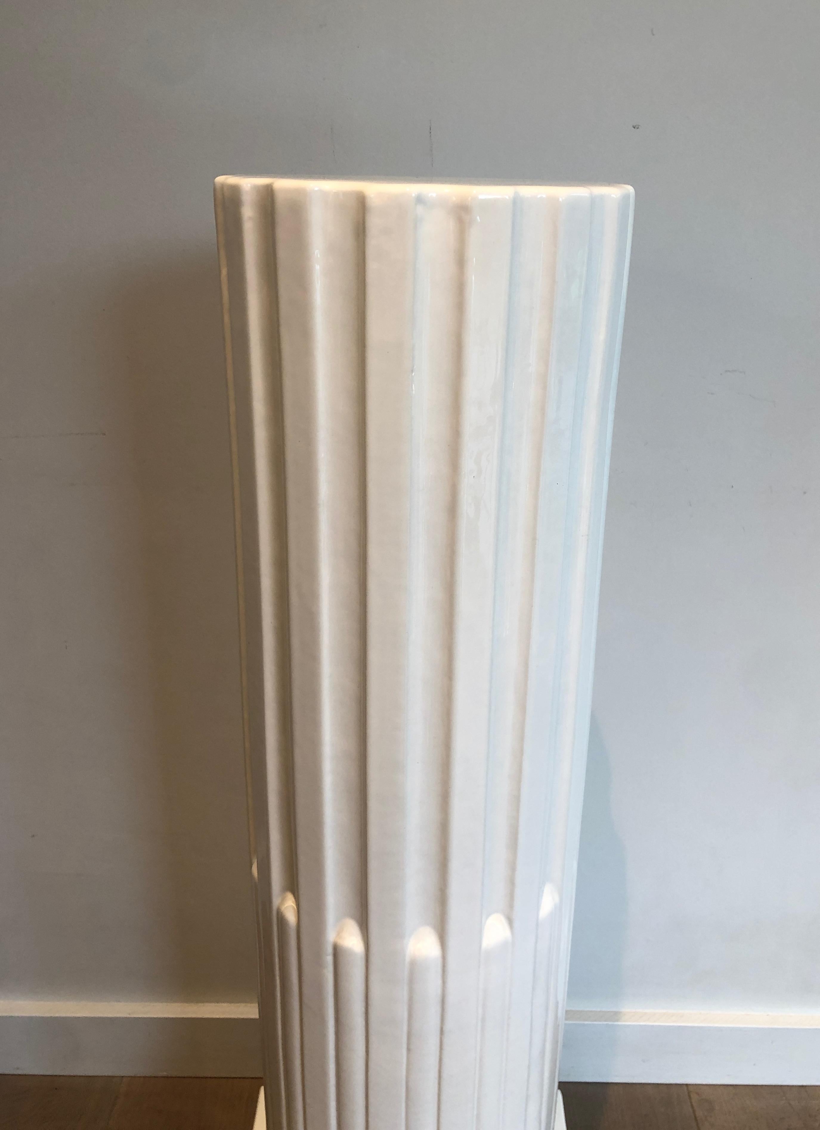 Pair of Louis the 16th Style White Ceramic Columns 5
