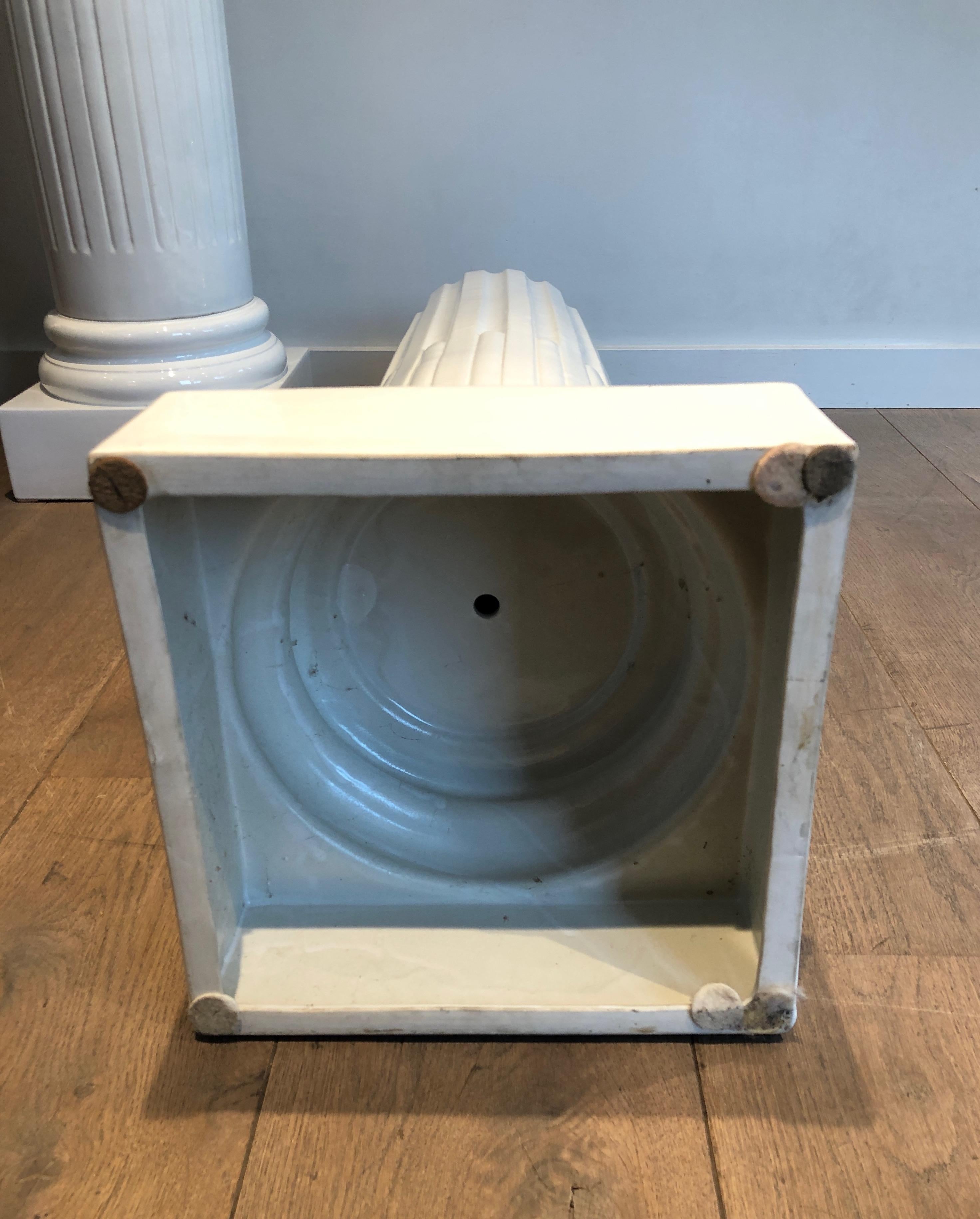 Pair of Louis the 16th Style White Ceramic Columns 6