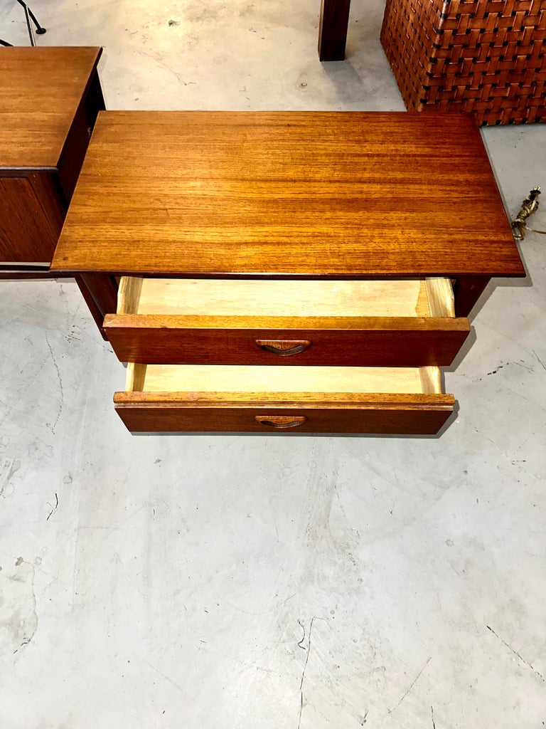 Pair of Louis Van Teeffelen Teak SIde Tables Nightstands For Sale at