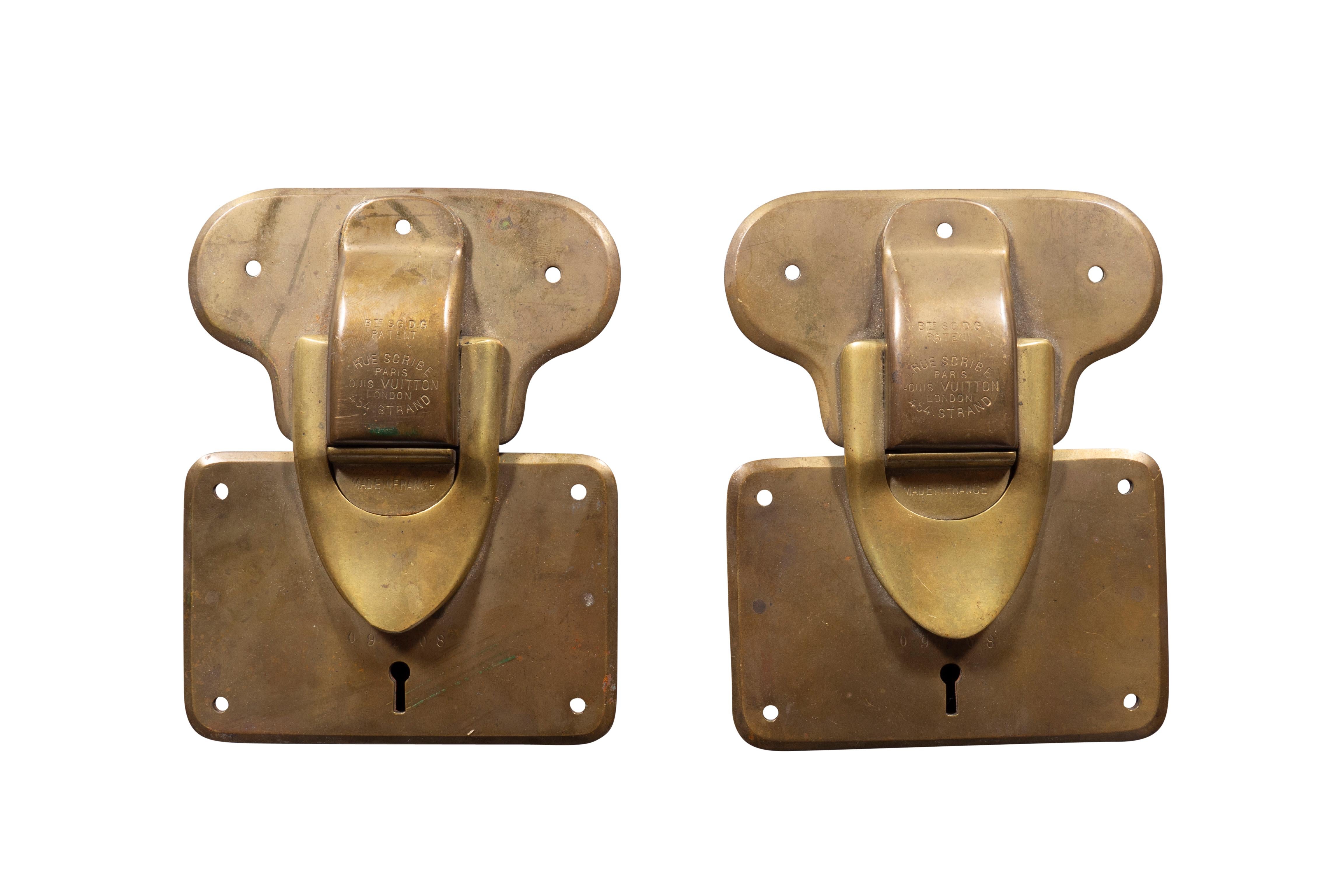 Brass Pair Of Louis Vuitton Steamer Trunk Locks