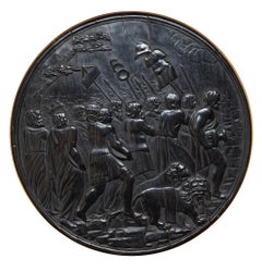 Pair of Louis XIII Ebony Carved Tondos