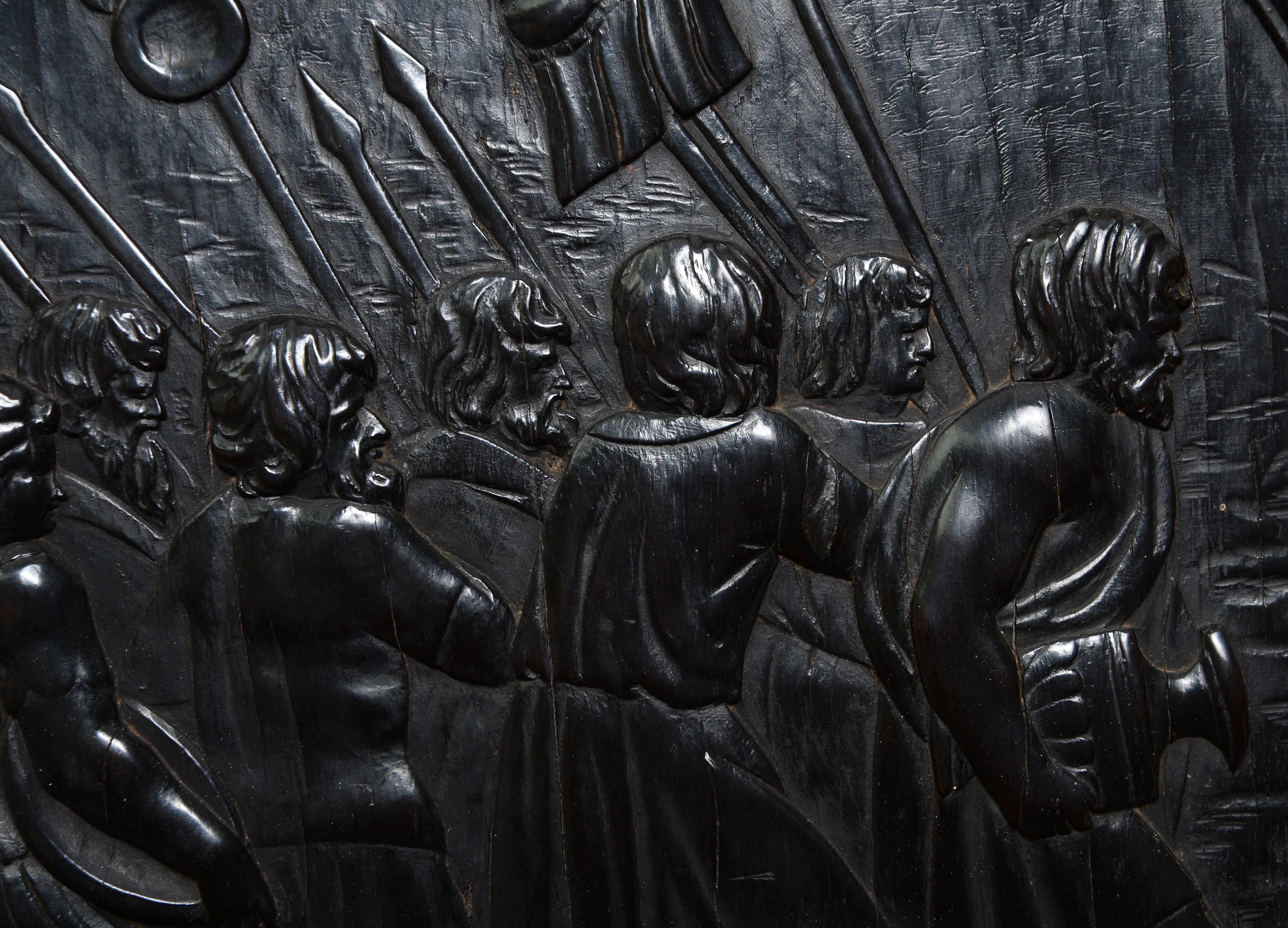 Paire de tonneaux Louis XIII sculptés en ébène en vente 3