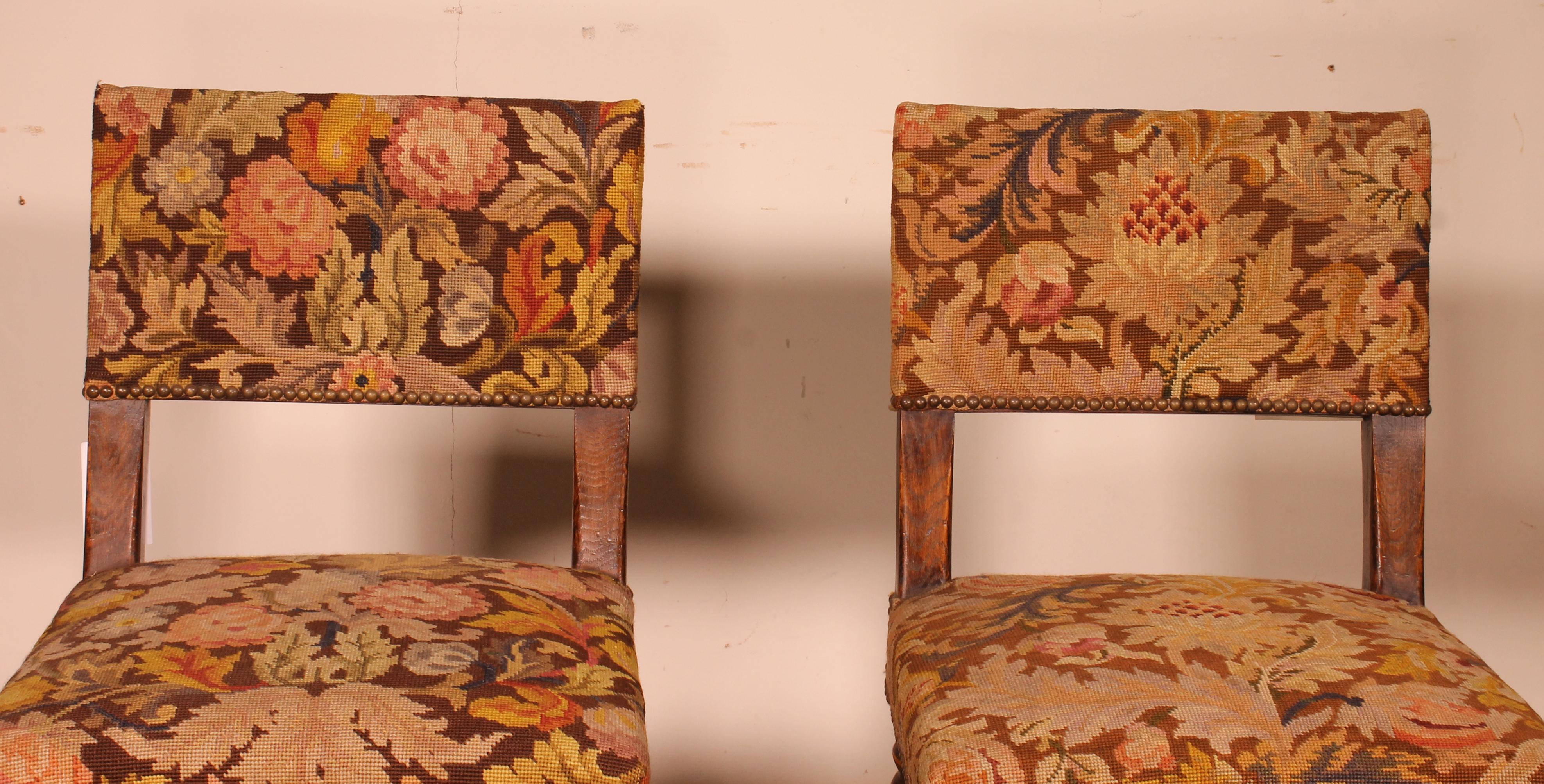 Pair of Louis XIII Period Chairs in Oak 4