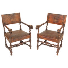 Pair of Louis XIII Style Armchairs