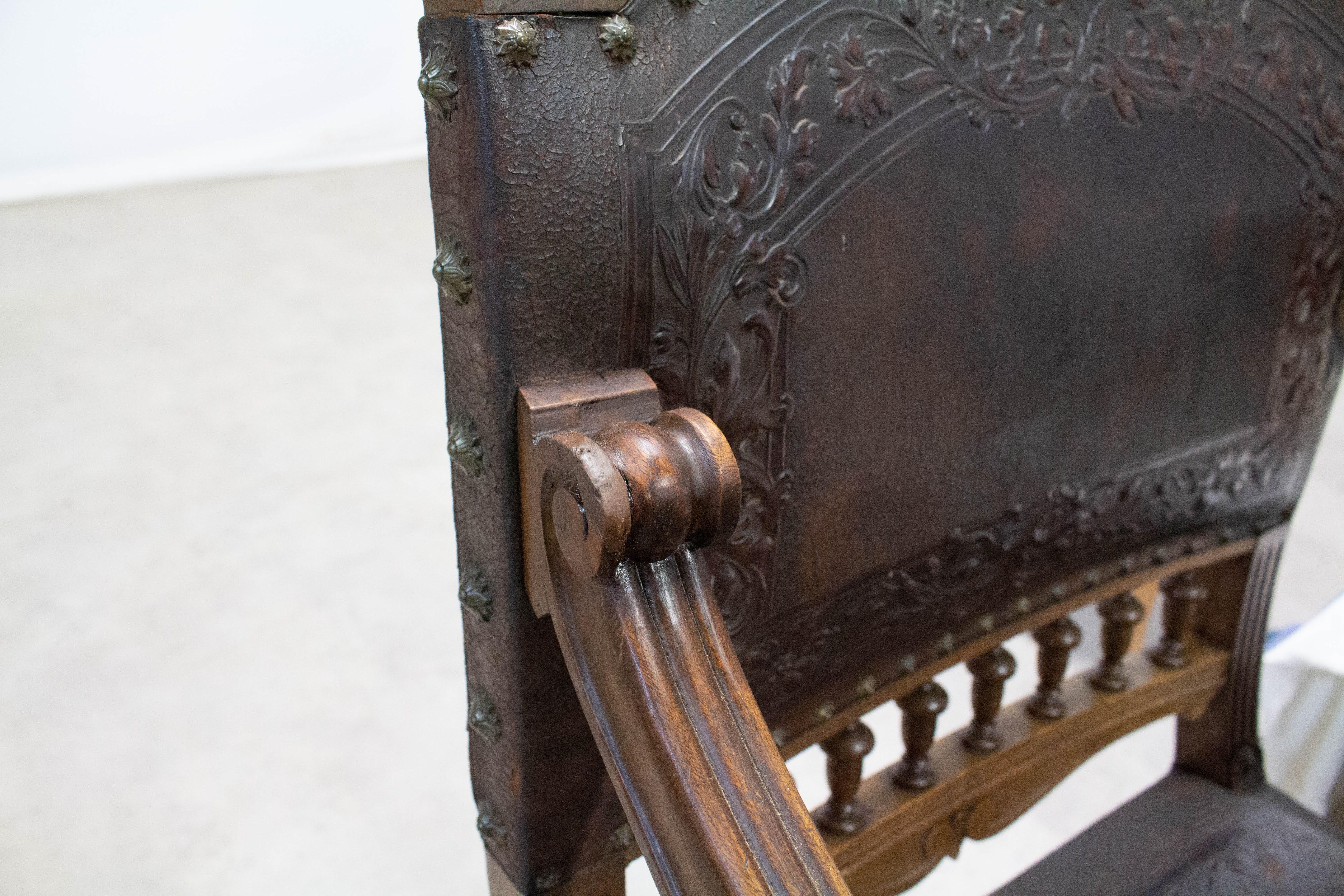 Pair of Louis XIII Style Armchairs, Late 19th Century 3