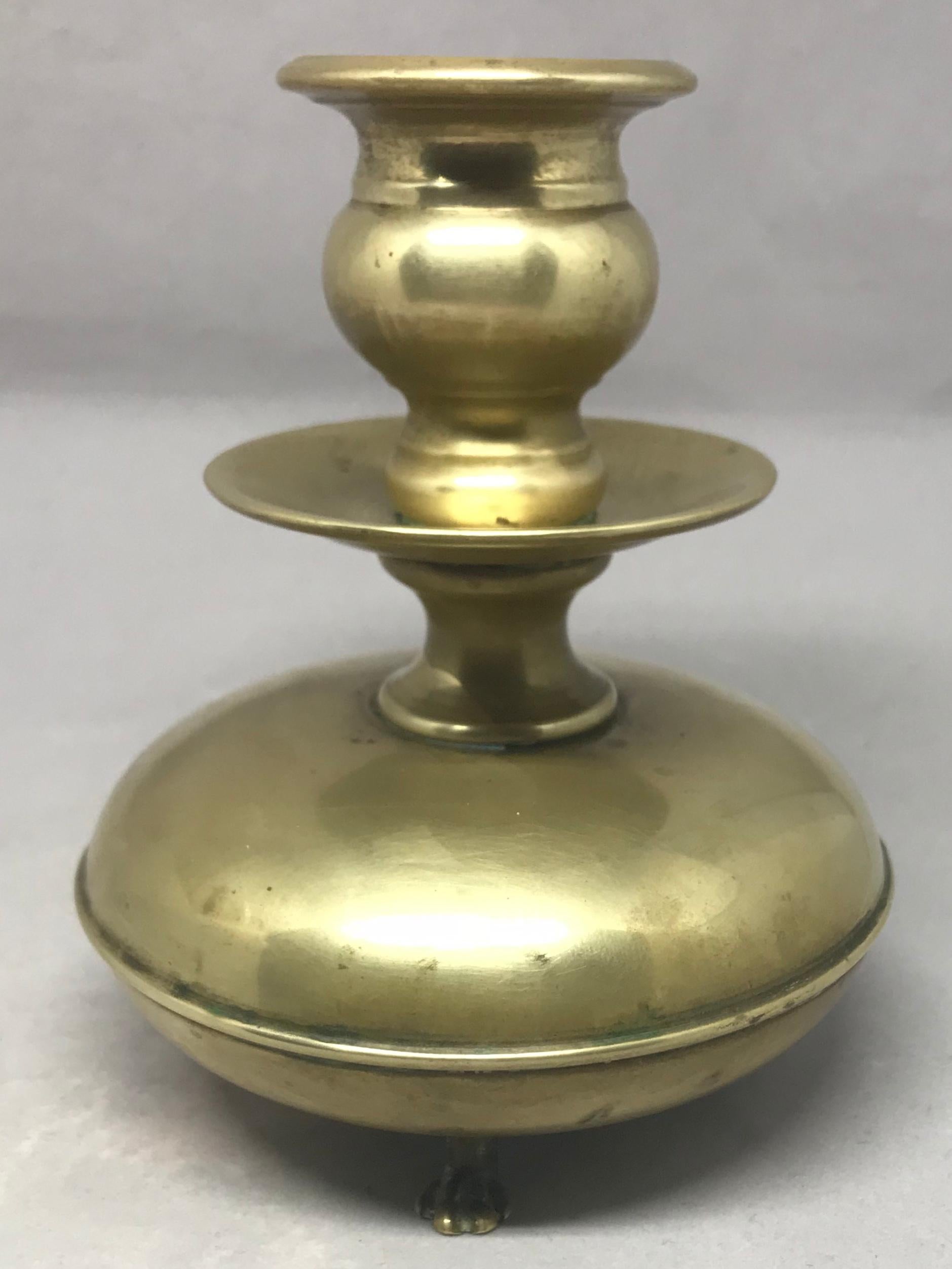 Pair of Louis XIV Brass Candlesticks In Good Condition For Sale In New York, NY