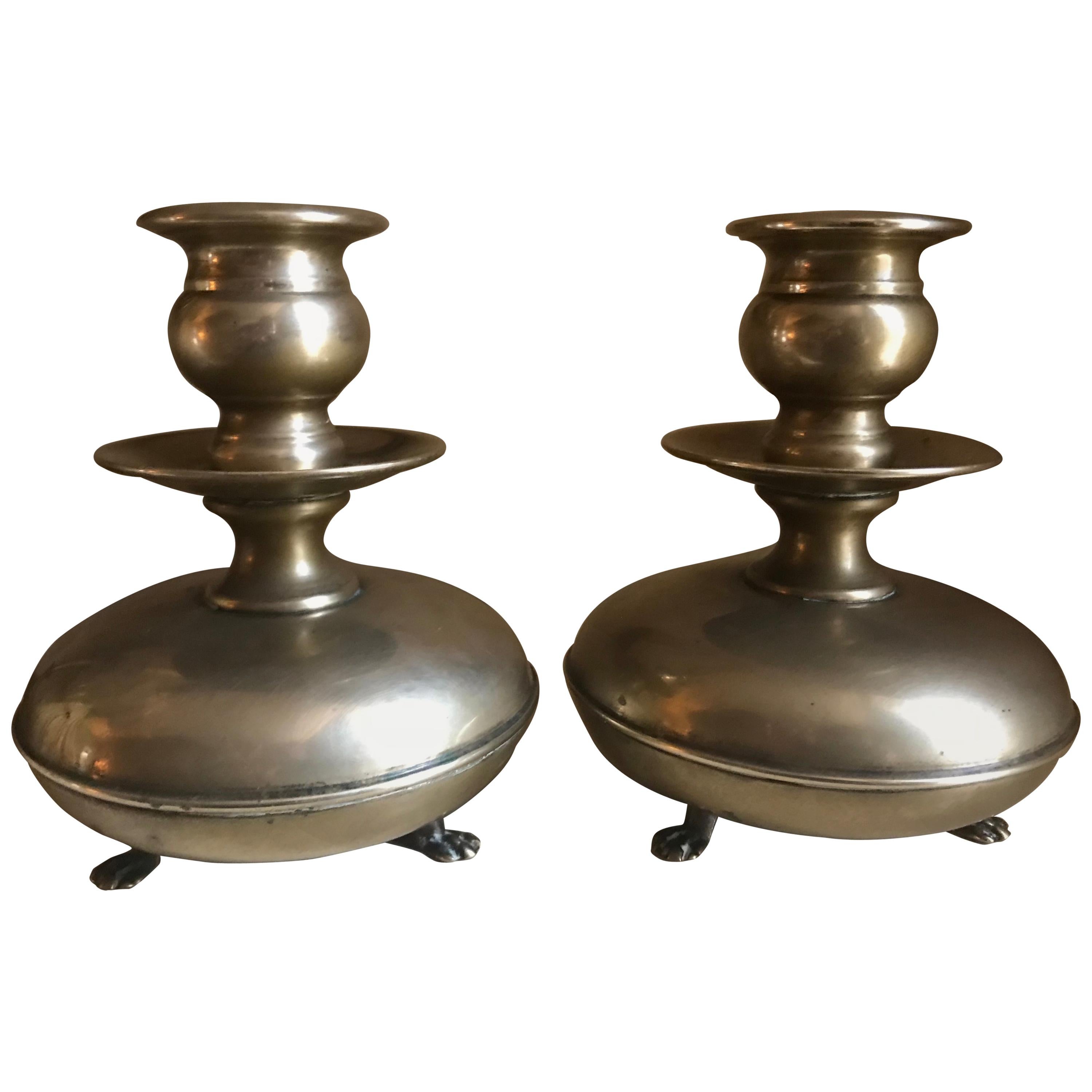 Pair of Louis XIV Brass Candlesticks For Sale