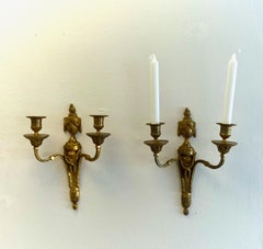 Pair of Louis XIV bronze appliques ca 1850
