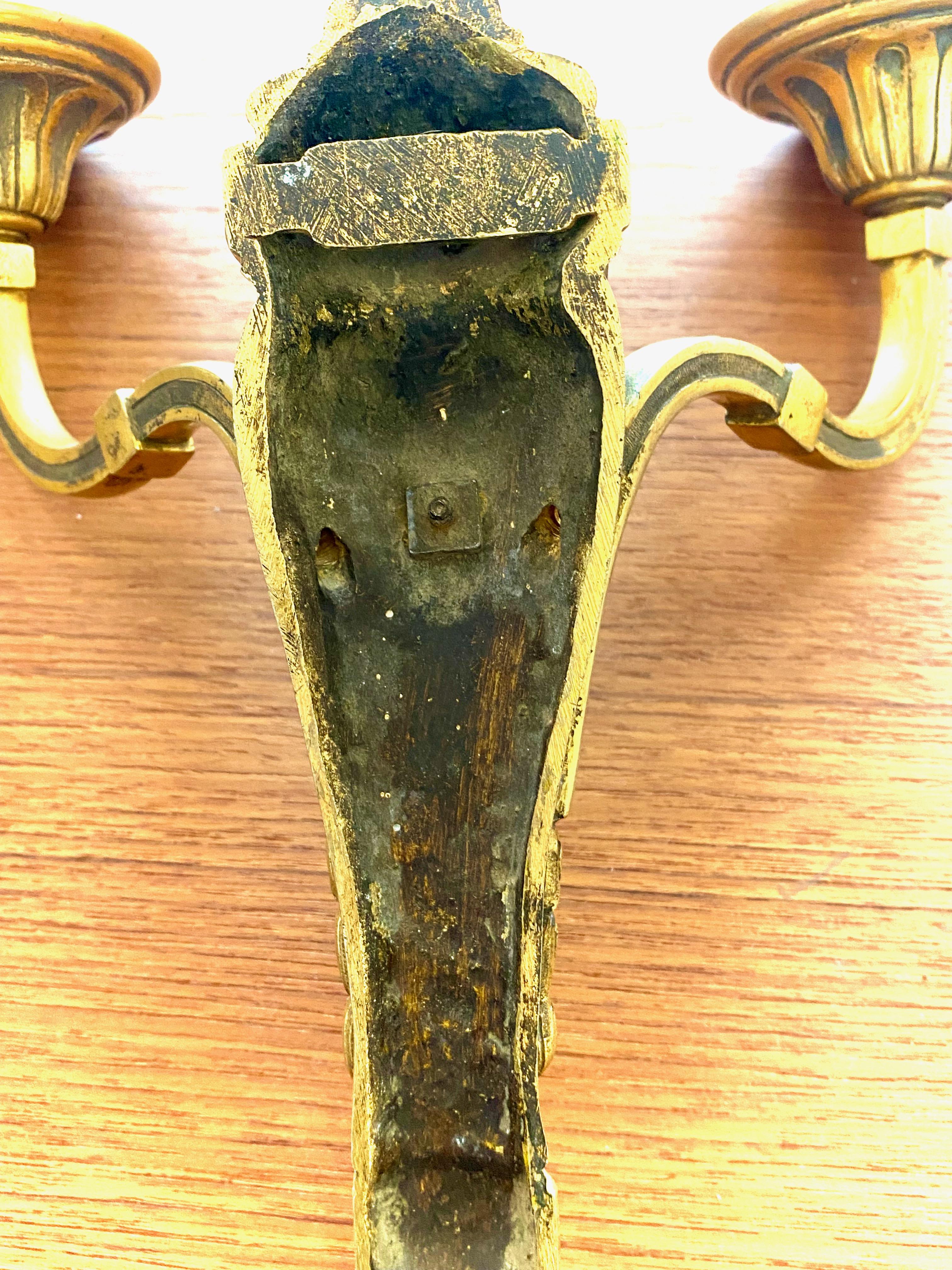 Bronzo Coppia di appliques Luigi XIV in bronzo del 1850 ca. in vendita