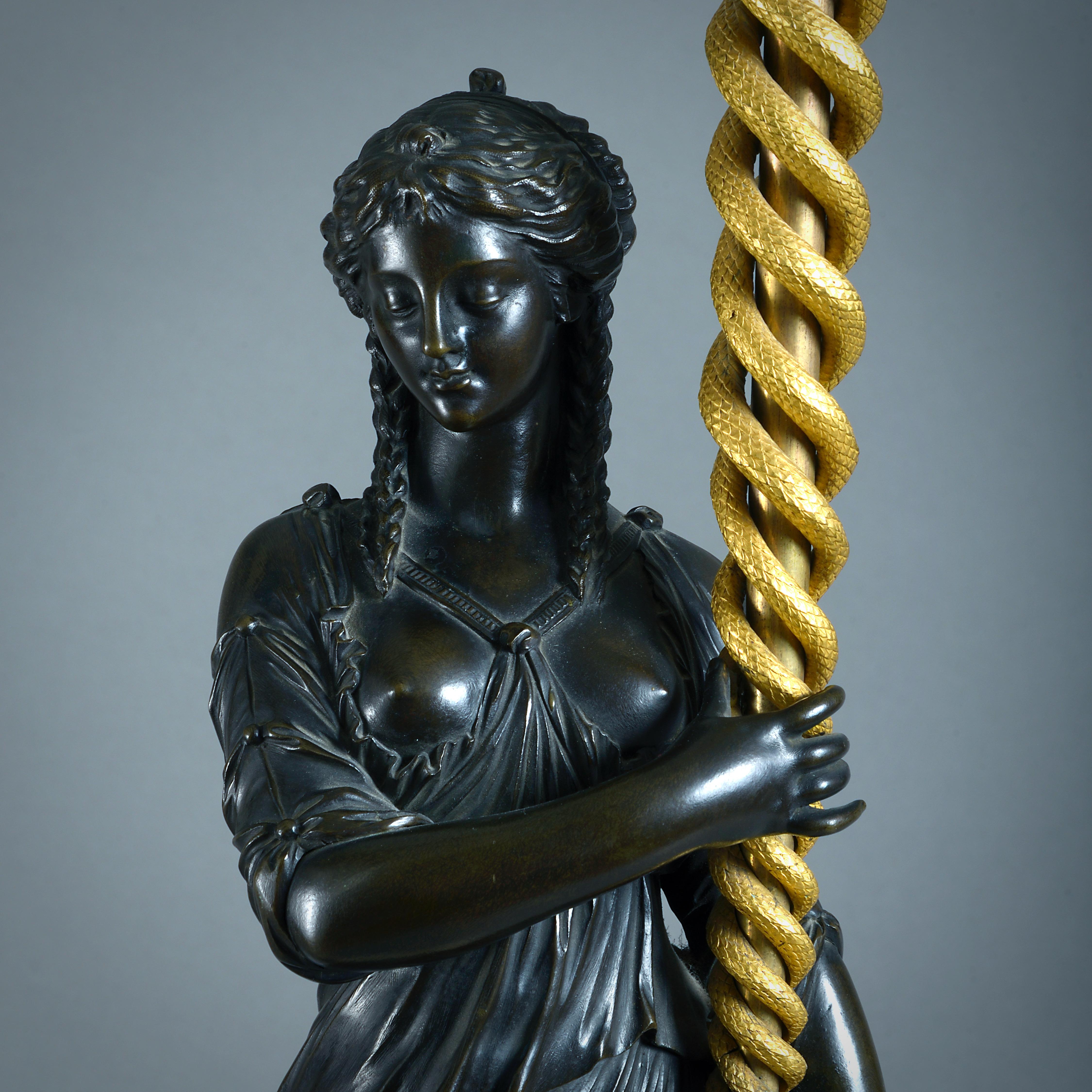 Paar Louis-XVI-Kandelaber aus Bronze, Goldbronze und Bildhauermarmor im Angebot 1