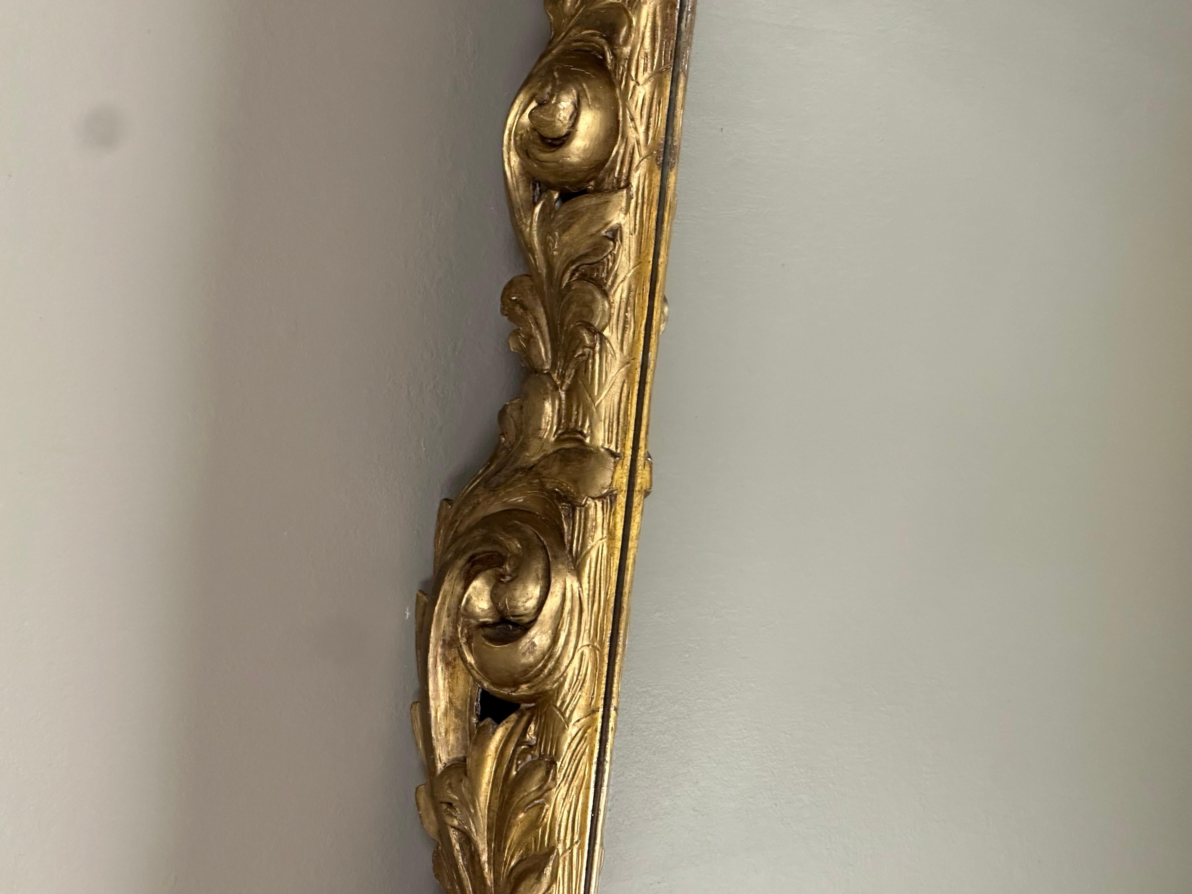 Pair of Louis XIV Carved Baroque Giltwood Mirrors For Sale 1