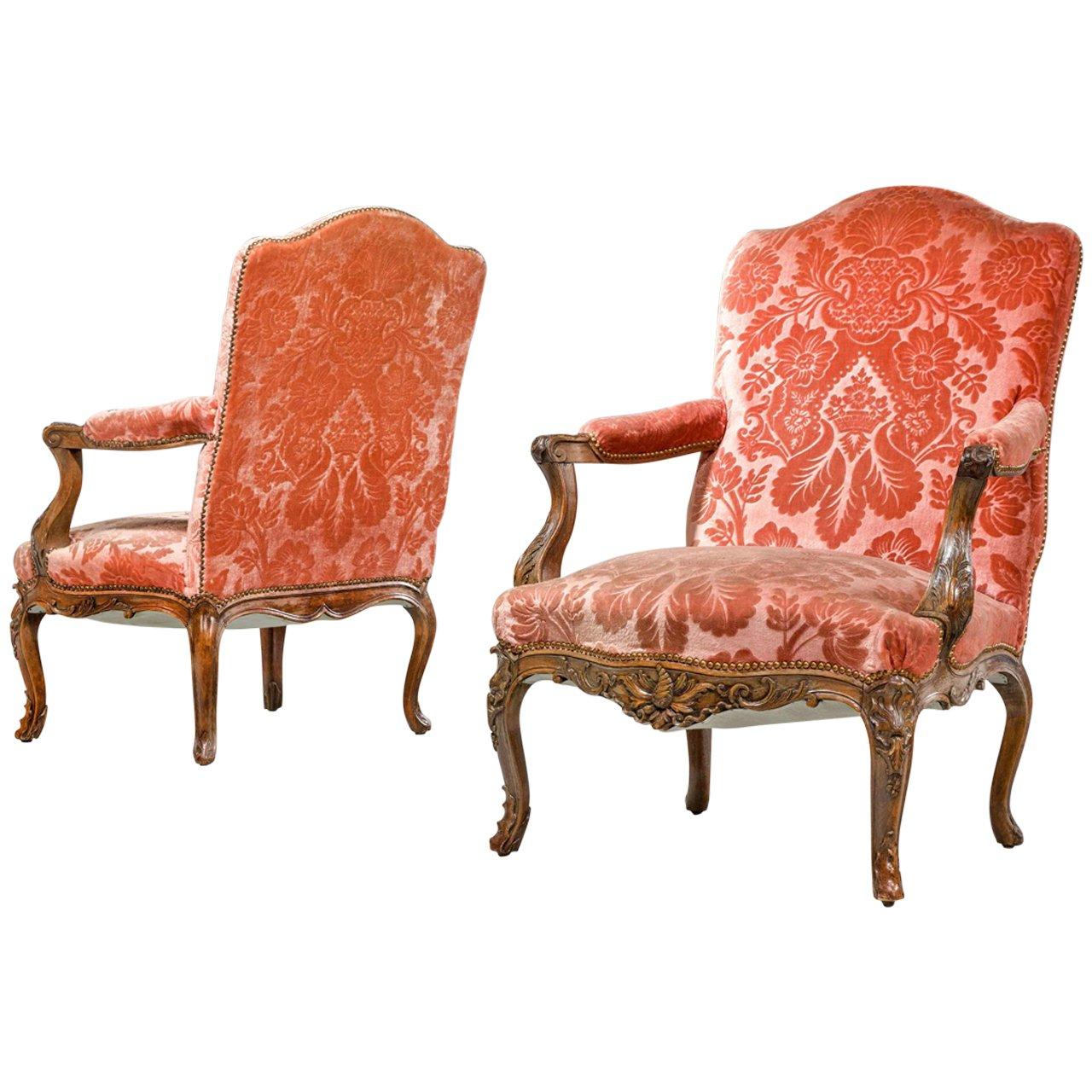 Pair of Louis XIV Design Fauteuils For Sale