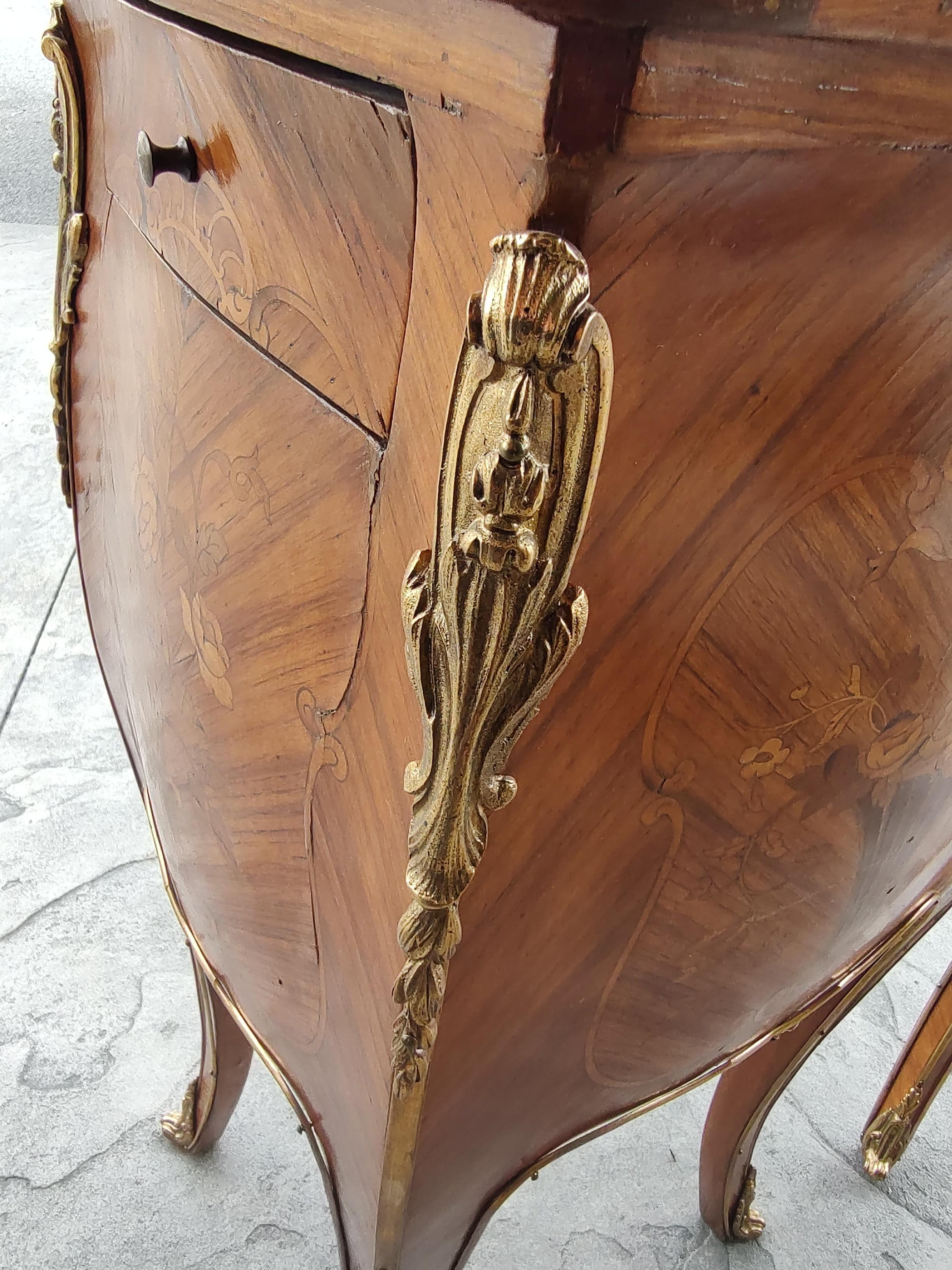 Pair of Louis XIV Night Tables with Marquetry and Bronze Mounts on all sides For Sale 5
