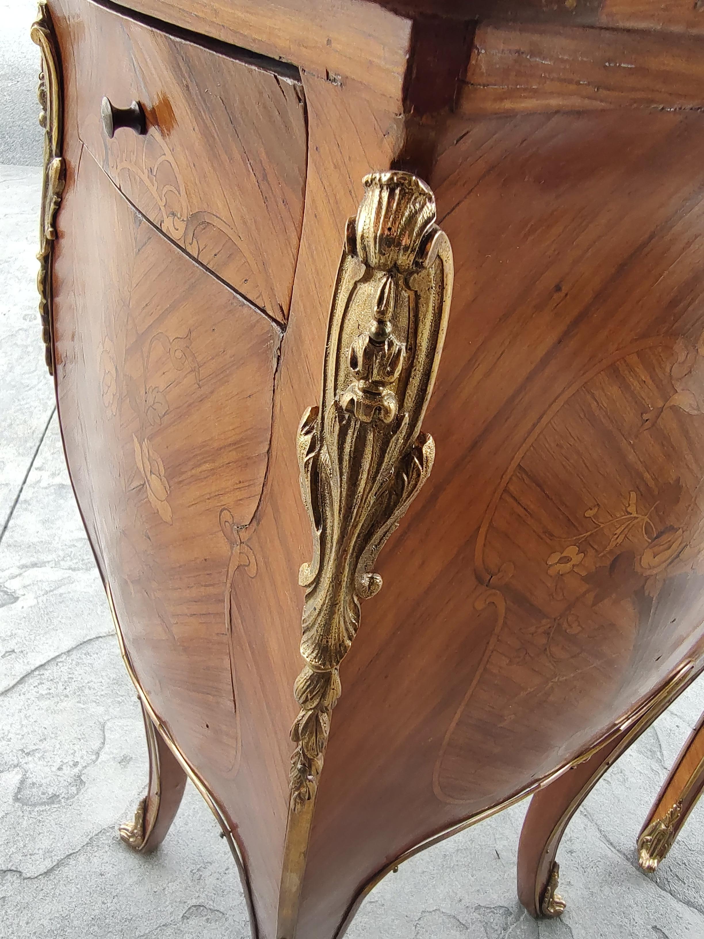 Pair of Louis XIV Night Tables with Marquetry and Bronze Mounts on all sides For Sale 6